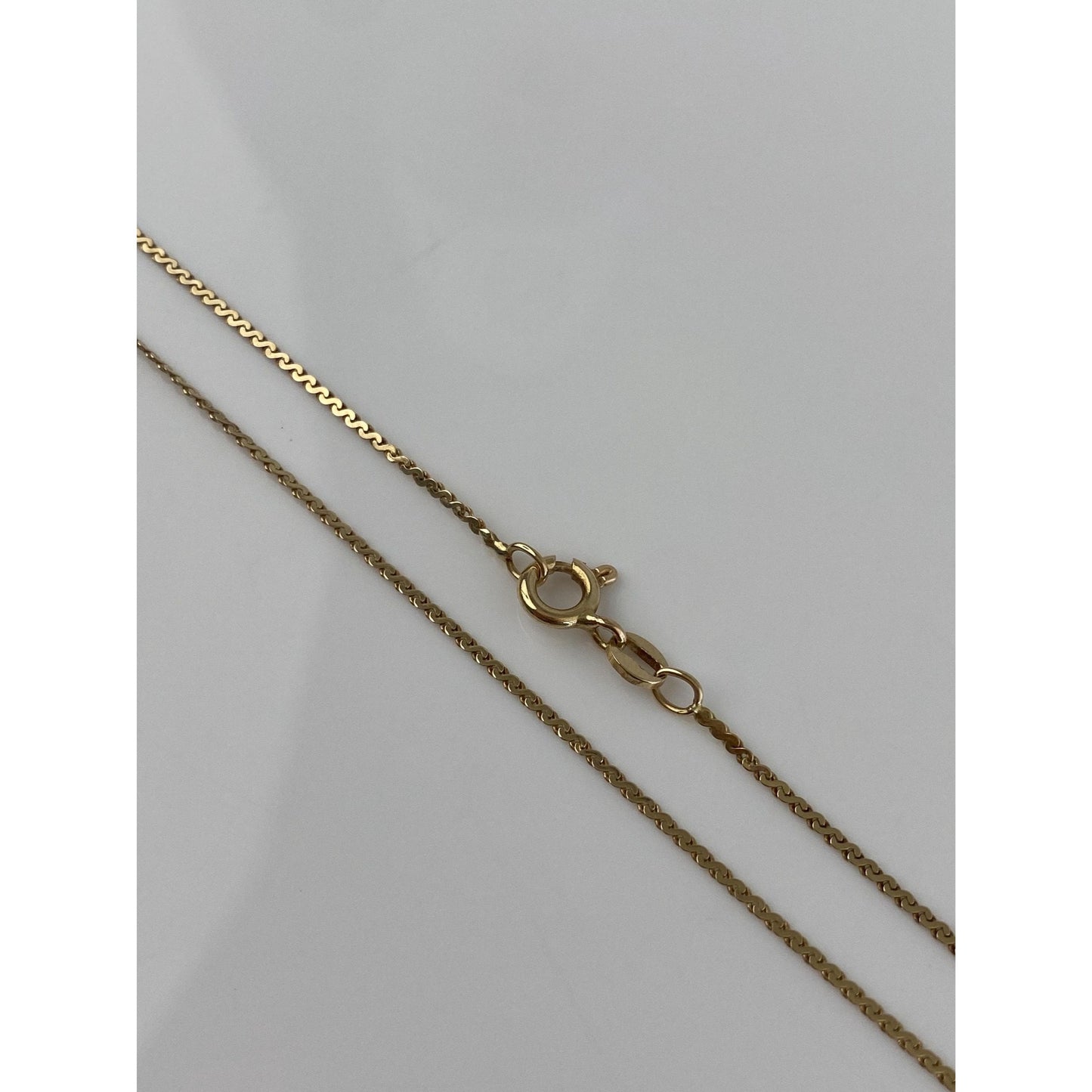 Vintage Solid 14k Yellow Gold Serpentine Chain Necklace - 19.75 inches