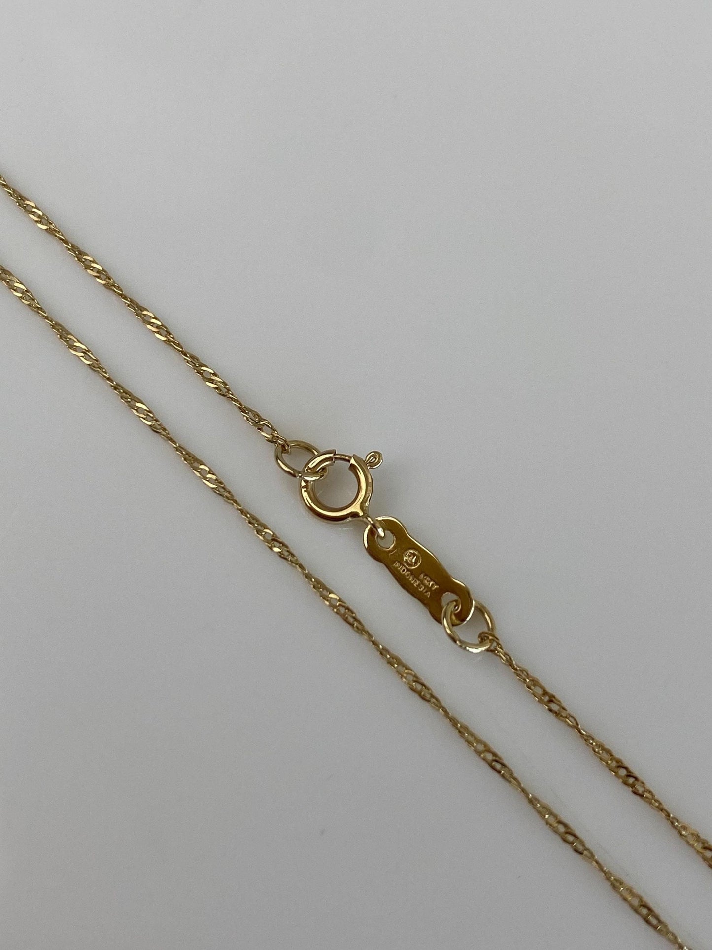 Vintage Solid 14k Yellow Gold Long Dainty Twist Chain Necklace - 28.75 inches