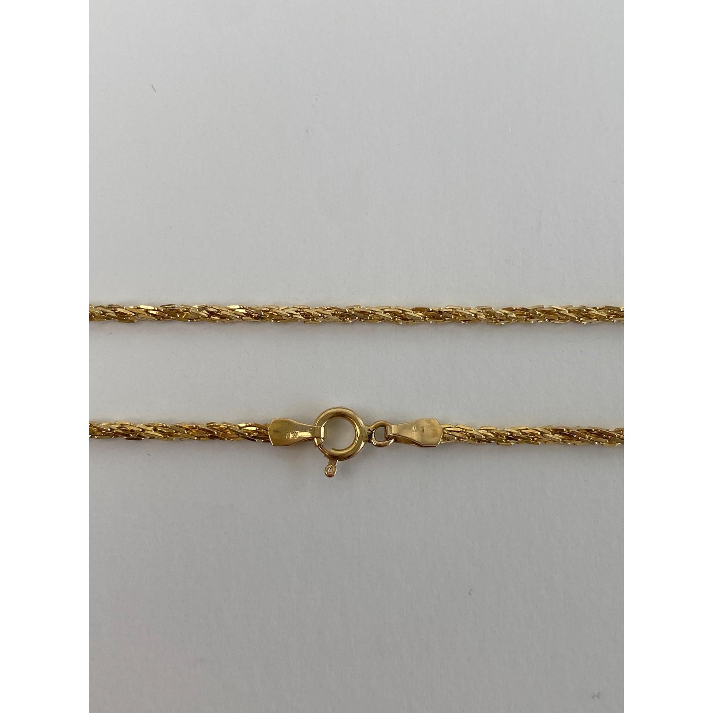 Vintage Solid 14k Yellow Gold Twist Chain Necklace - 16 inches