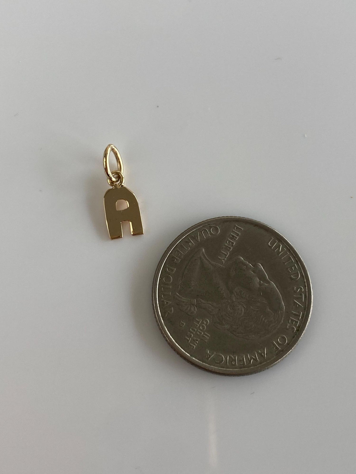 Solid 14k Yellow Gold Initial 'A' Charm