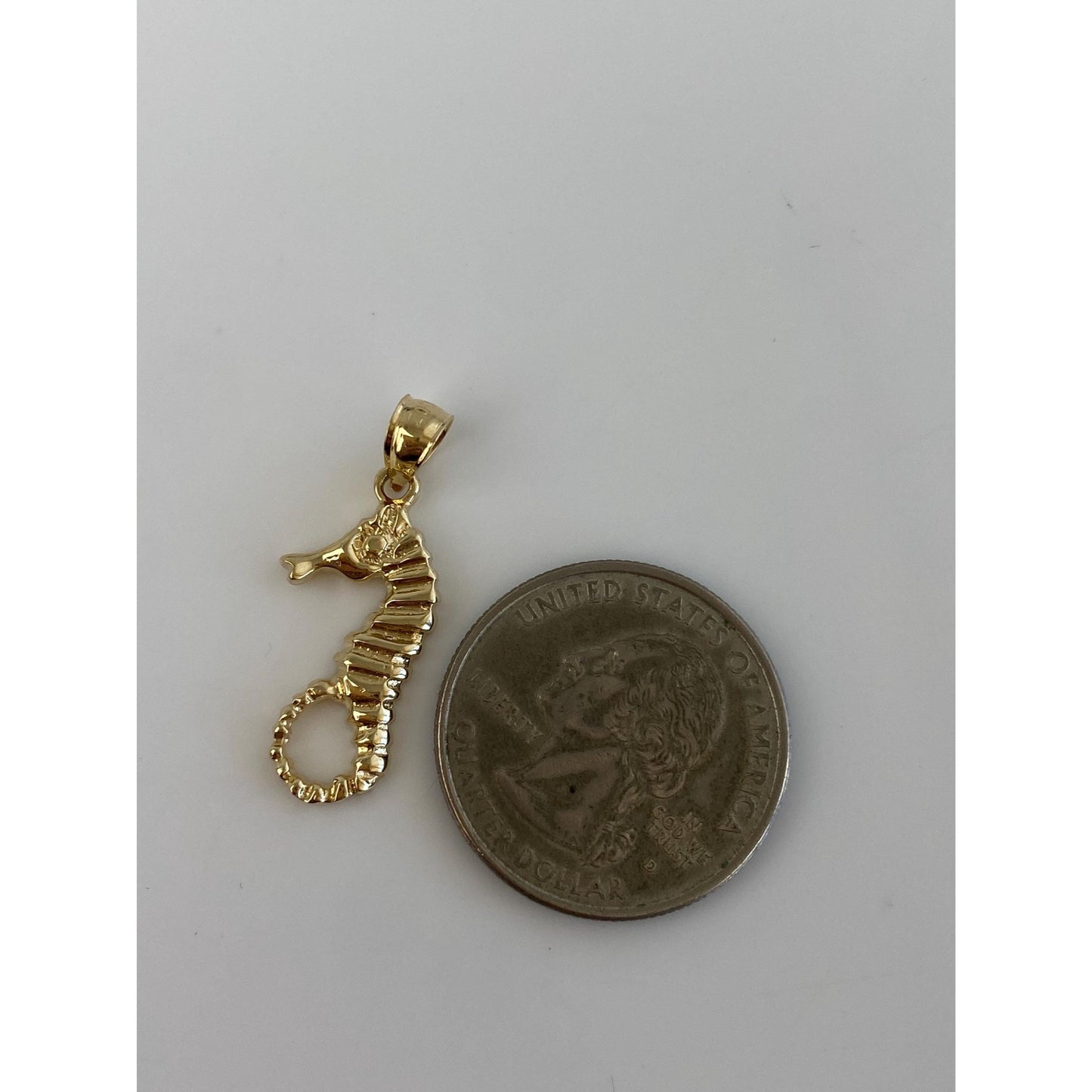 Vintage Solid 14k Yellow Gold Seahorse Charm