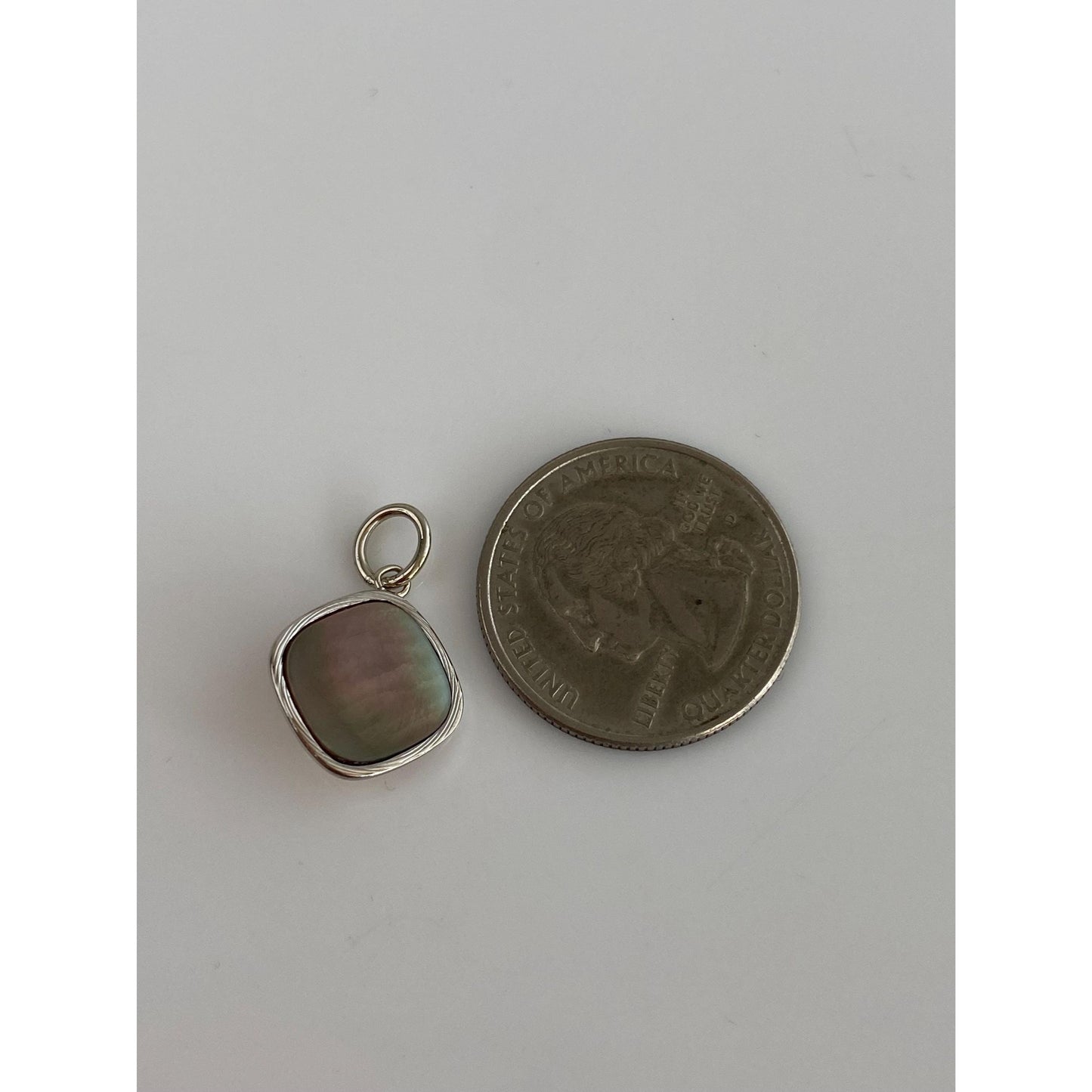 Vintage 14k White & Yellow Gold Peacock Pearl Cufflink Conversion Charm