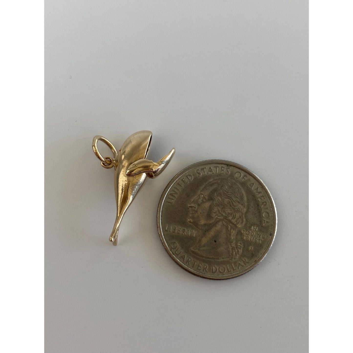Vintage 10k Yellow Gold Articulated Whale Charm