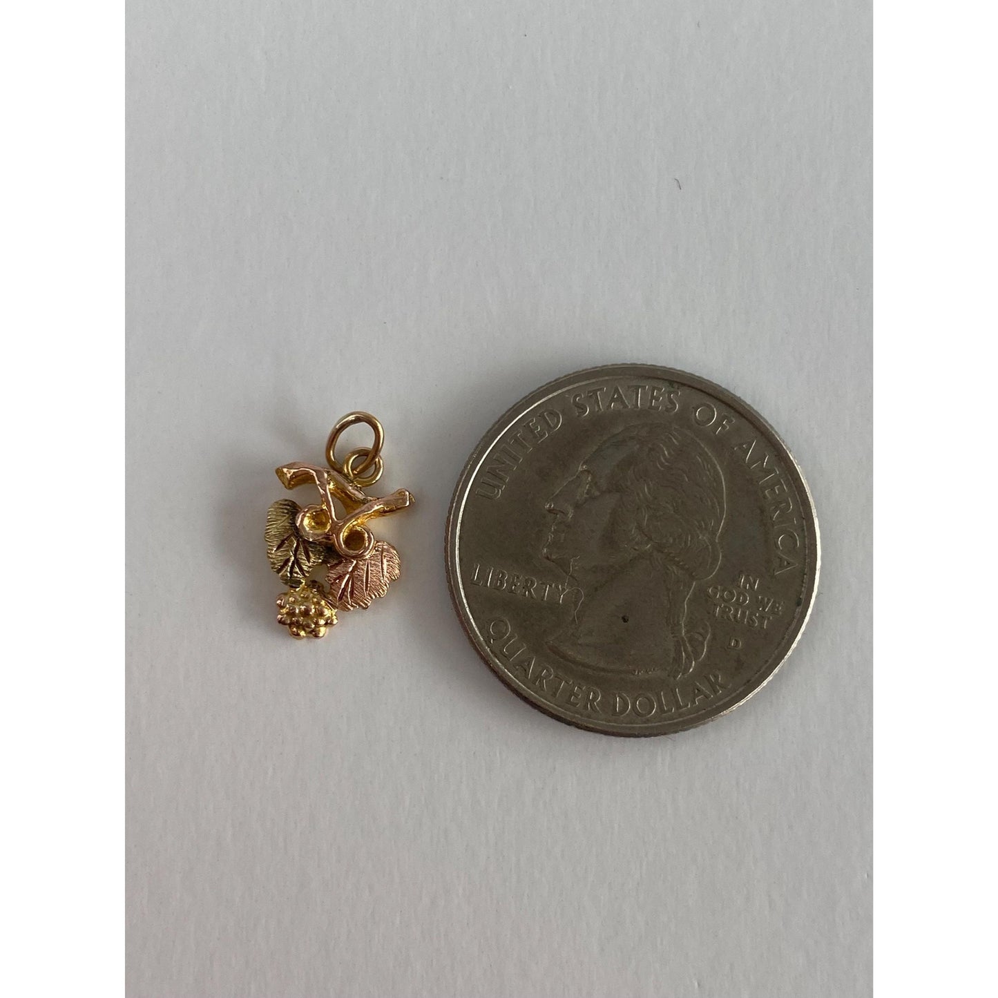 Vintage Solid 10k Black Hills Gold Grapevine Charm