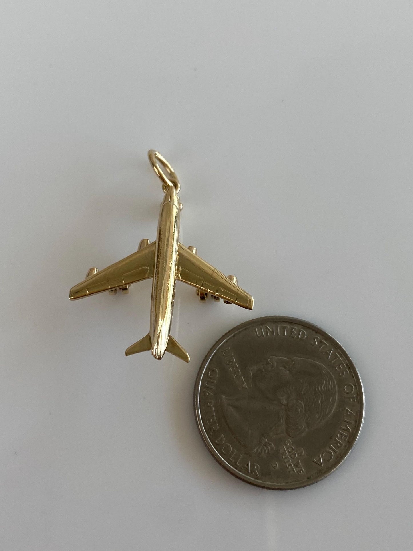 Vintage 14k Yellow Gold Airplane Charm