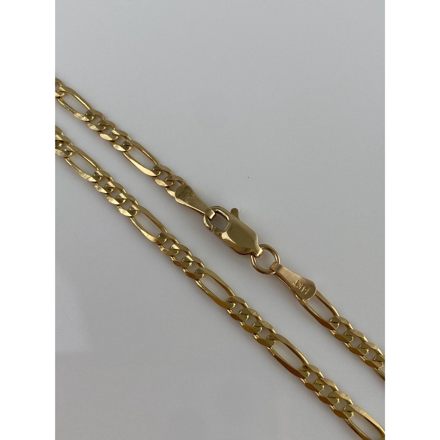Vintage Solid 14k Yellow Gold Figaro Chain Necklace - 20.25 inches