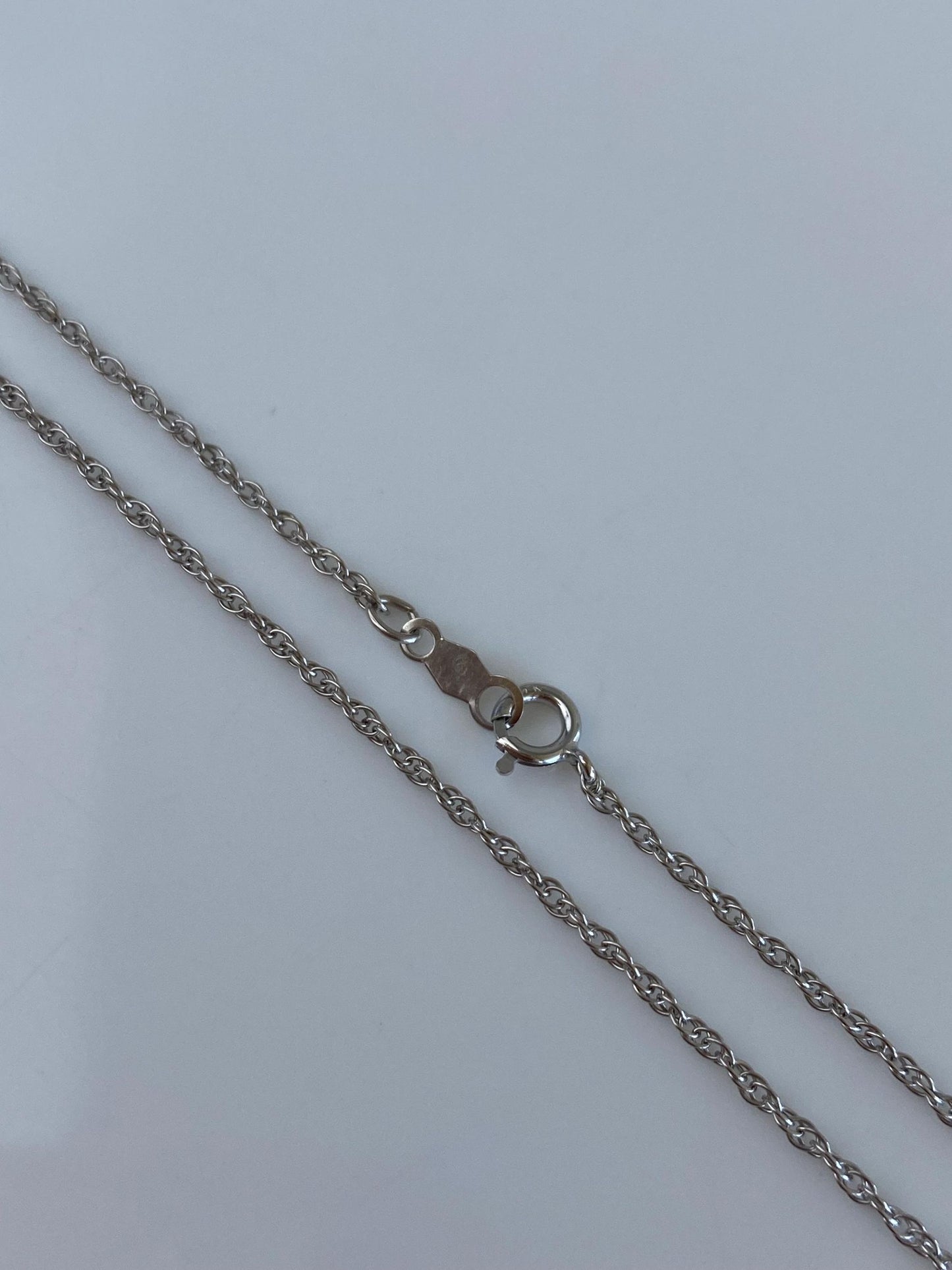 Vintage Solid 14k White Gold Chain Necklace - 16 inches