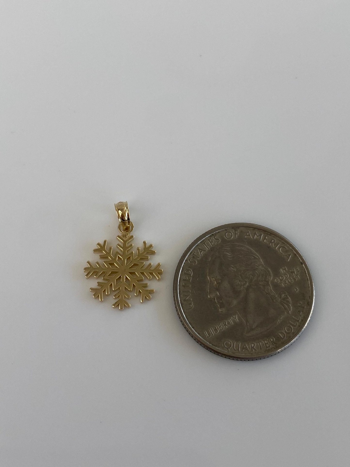 Vintage Solid 14k Yellow Gold Snowflake Charm