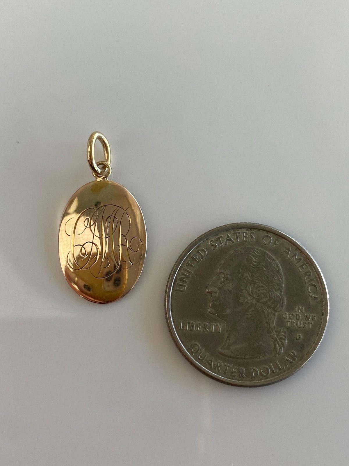 Vintage Solid 10k Rosey Gold Monogram Cufflink Conversion Charm