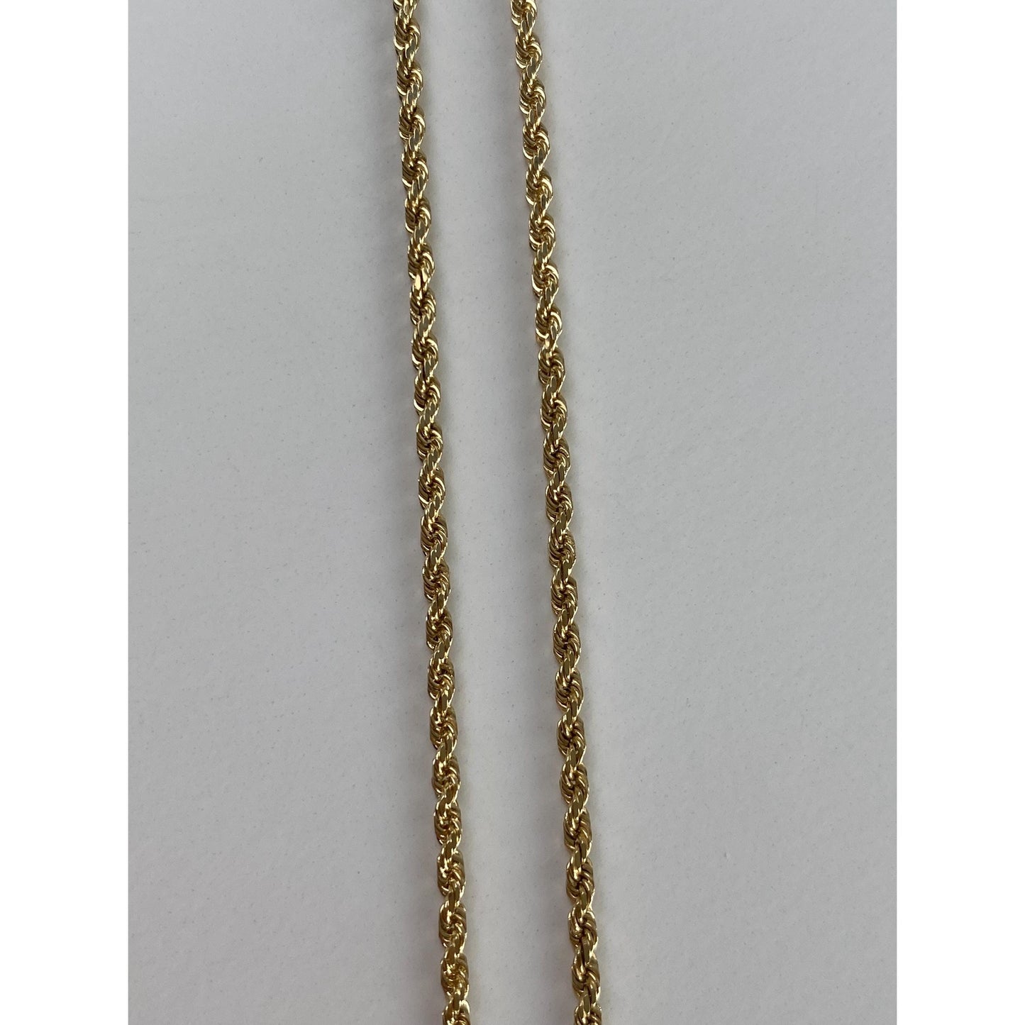 Vintage Solid 14k Yellow Gold Dainty Rope Chain Necklace - 16 inches