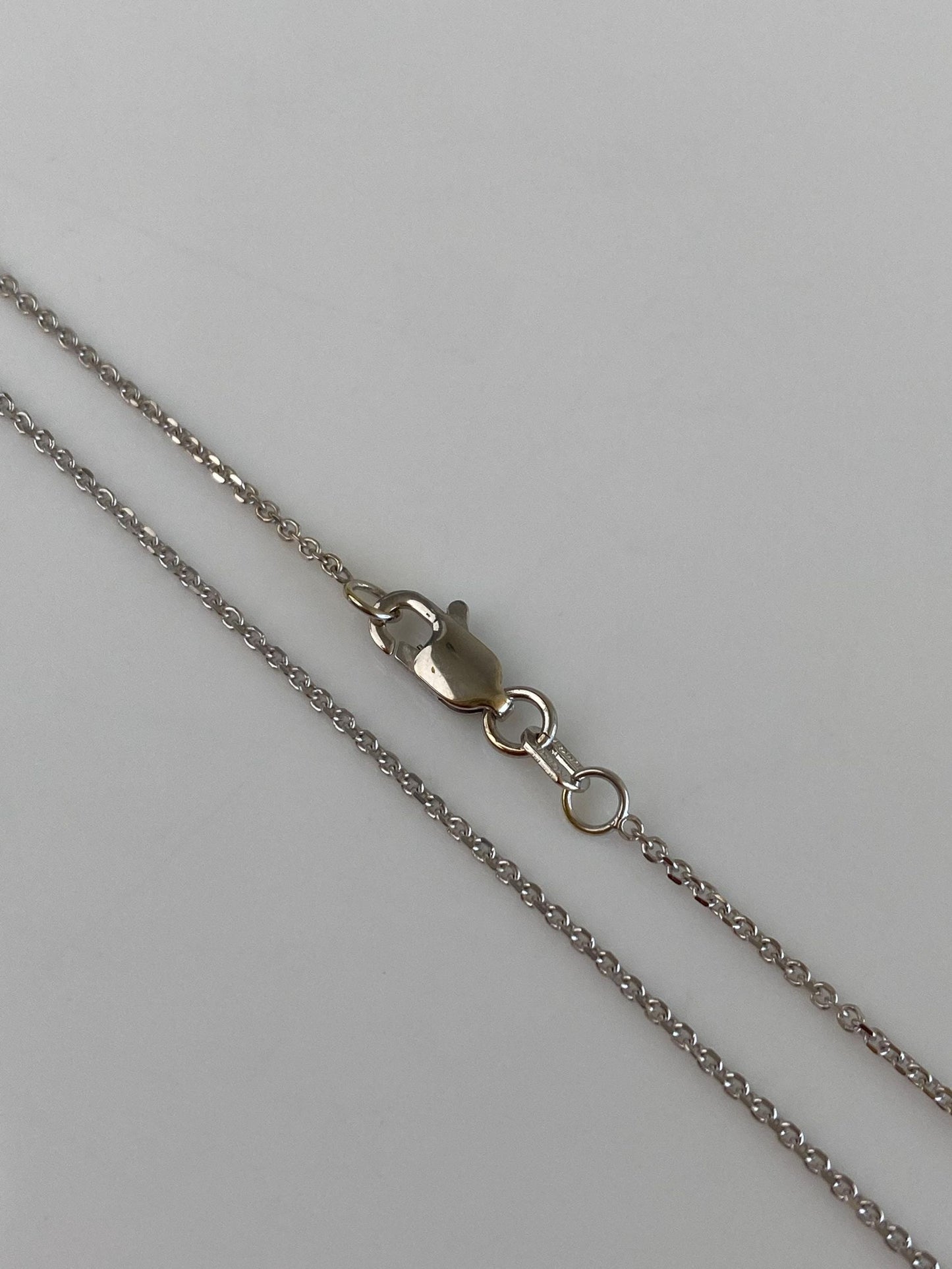 Vintage Solid 14k White Gold Tight Rolo Chain Necklace - 18 inches
