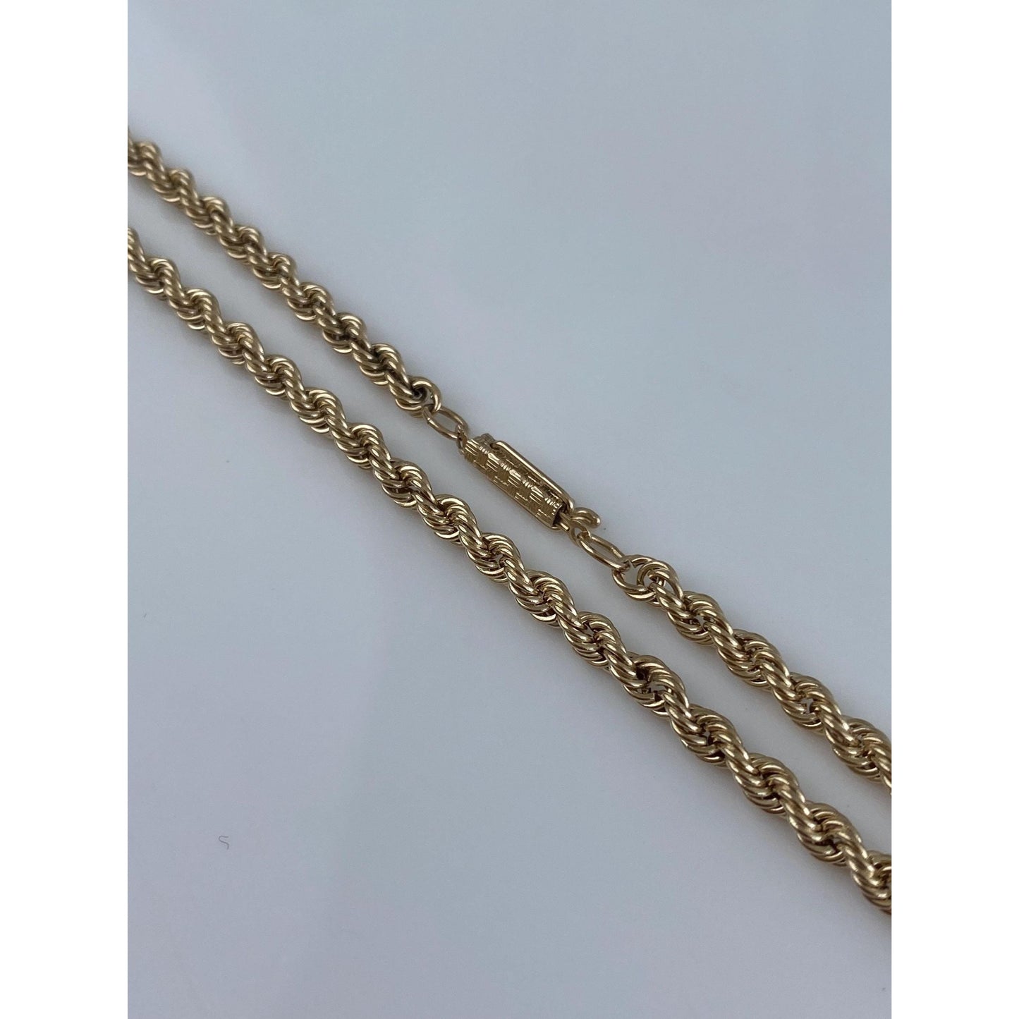 Vintage 14k Yellow Gold Rope Chain Necklace - 20.25 inches