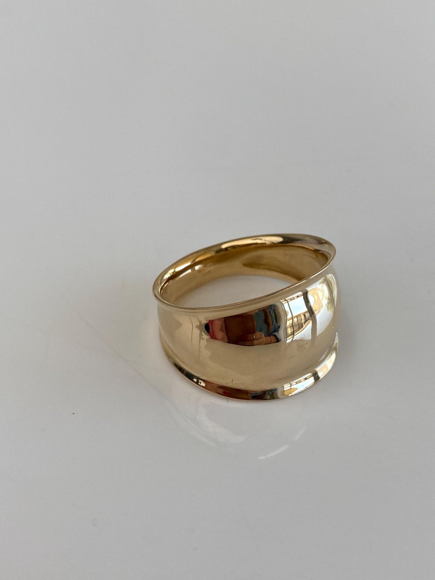 Vintage Solid 14k Yellow Gold Domed Ring - Size 9.75