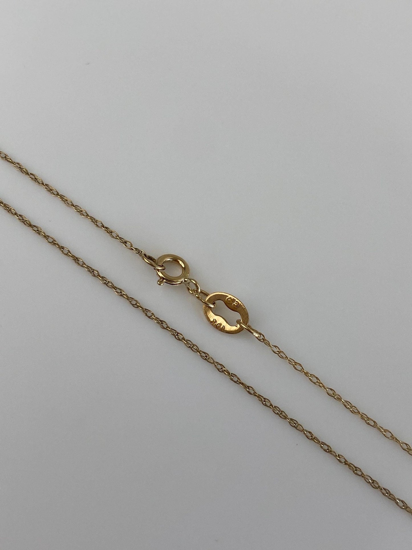 Vintage Solid 10k Yellow Gold Dainty Chain Necklace - 18 inches