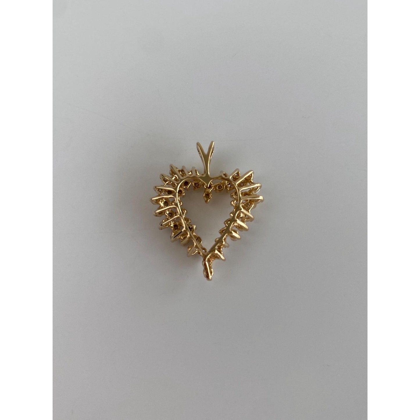 Vintage Solid 14k Yellow Gold Diamond Heart Charm