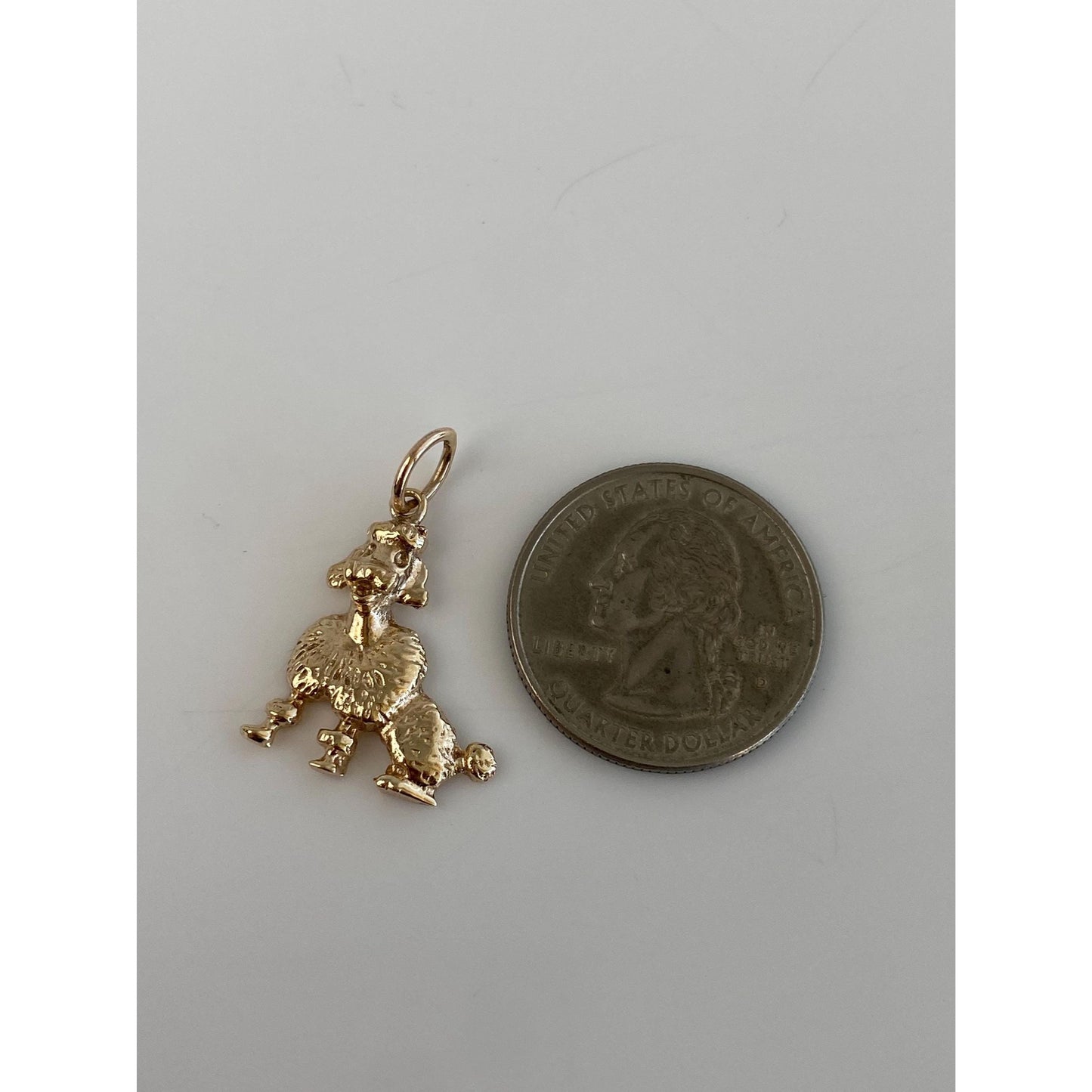 Vintage Solid 14k Yellow Gold Poodle Charm