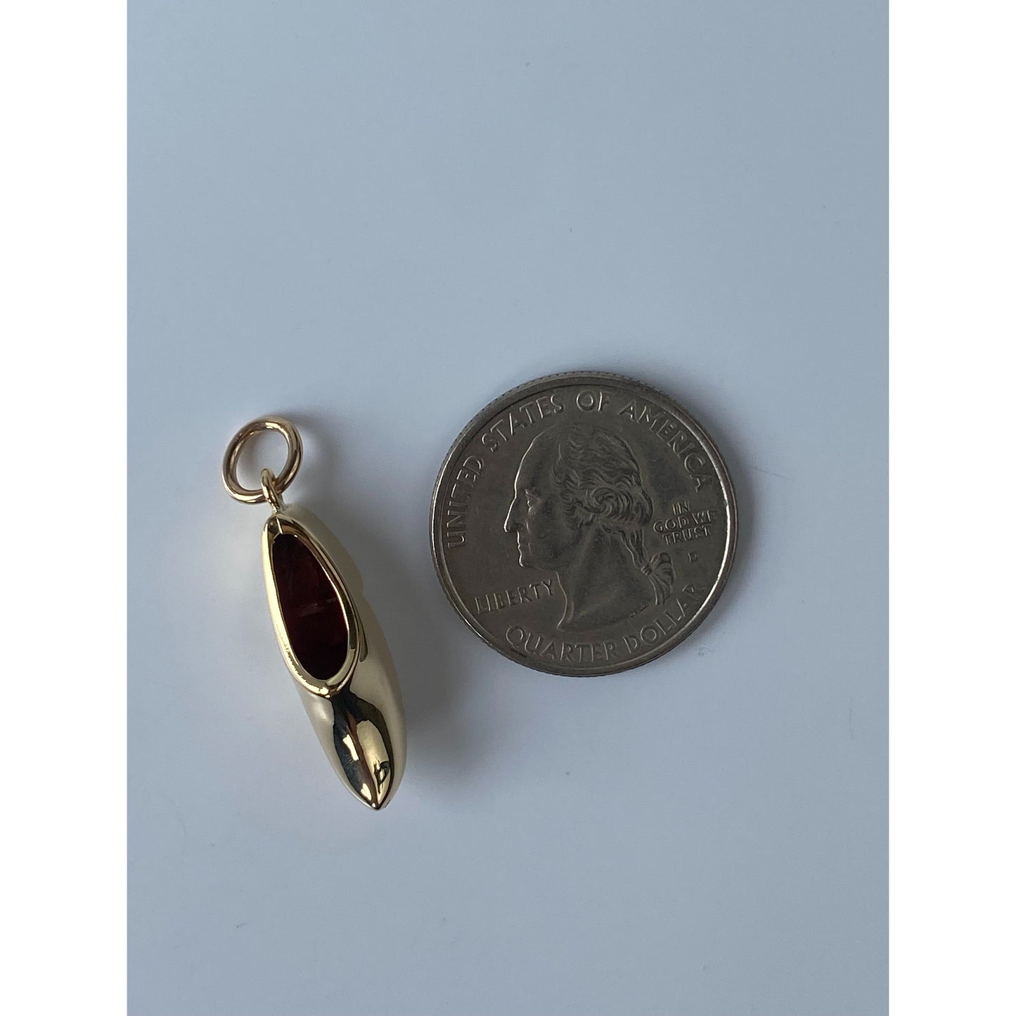 Vintage Solid 14k Yellow Gold Red Enamel Dutch Shoe Charm