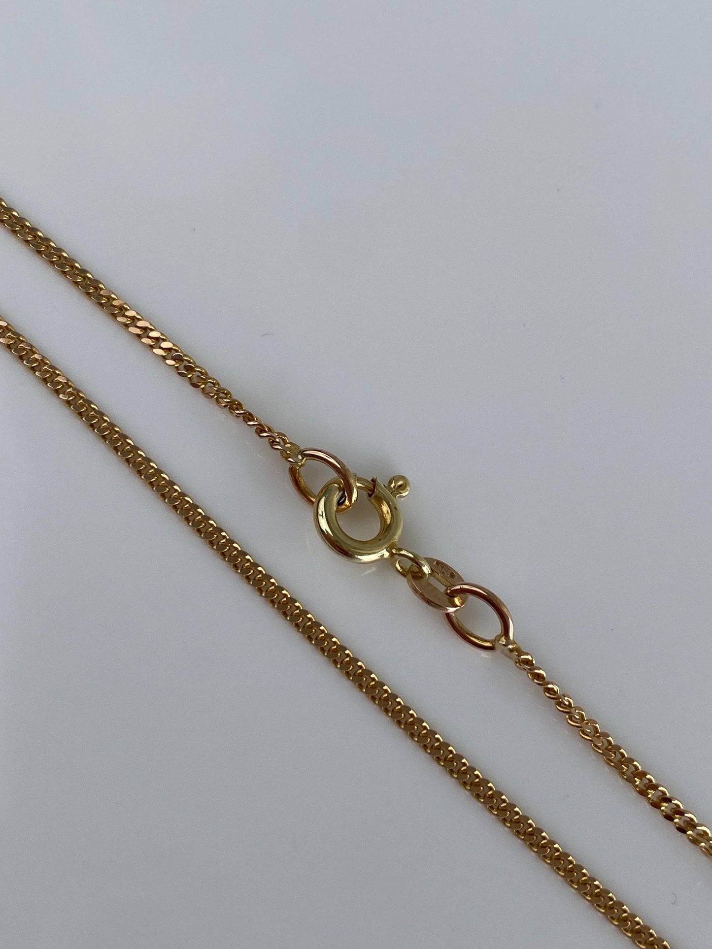 Vintage Solid 14k Yellow Gold Tight Curb Chain Necklace - 15.75 inches