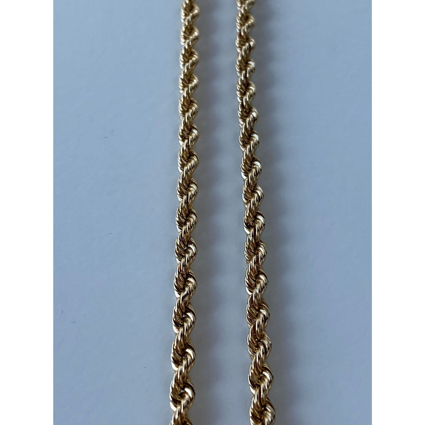 Vintage Solid 14k Yellow Gold Rope Chain Necklace - 14.5 inches