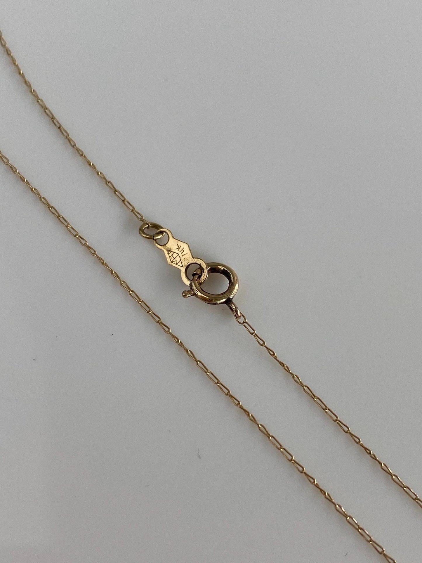 Vintage Solid 14k Yellow Gold Dainty Chain Necklace - 21 inches