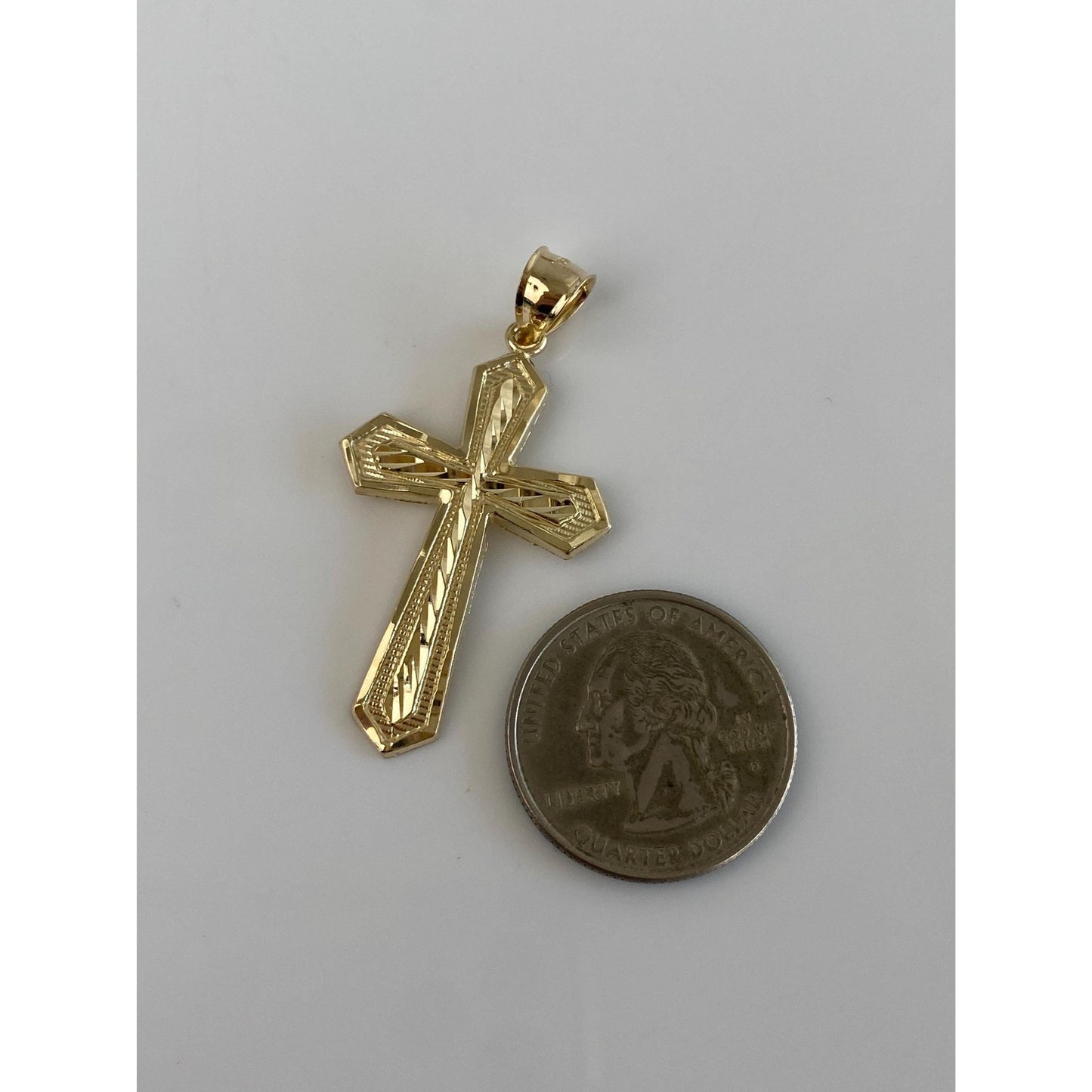 Vintage Solid 10k Yellow Gold Cross Charm