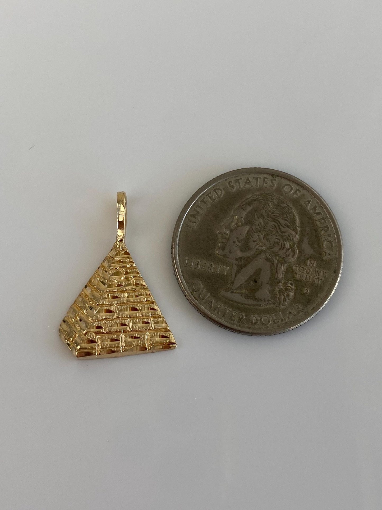 Vintage Solid 14k Yellow Gold Pyramid Charm