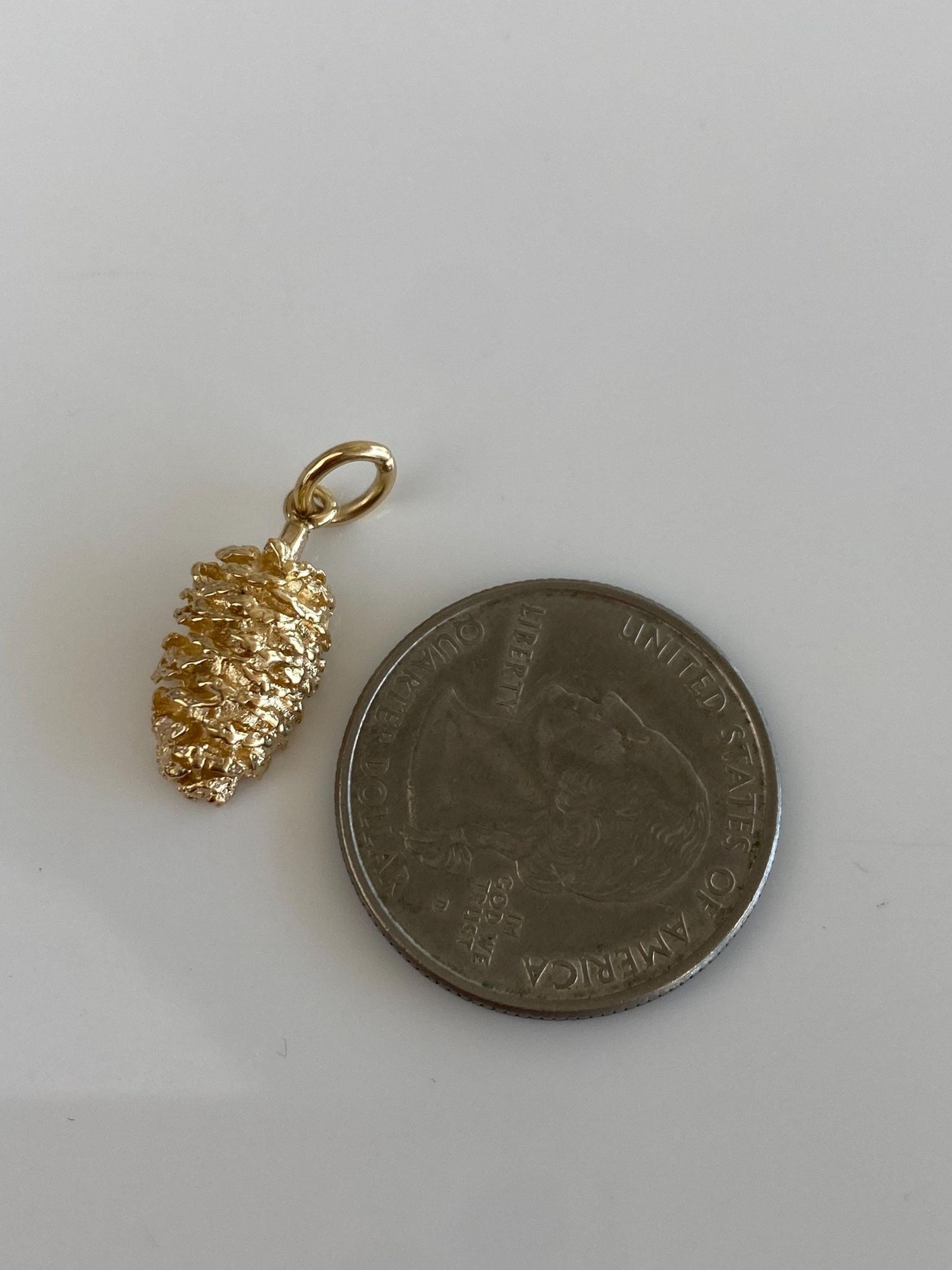 Vintage Solid 14k Yellow Gold Pinecone Charm