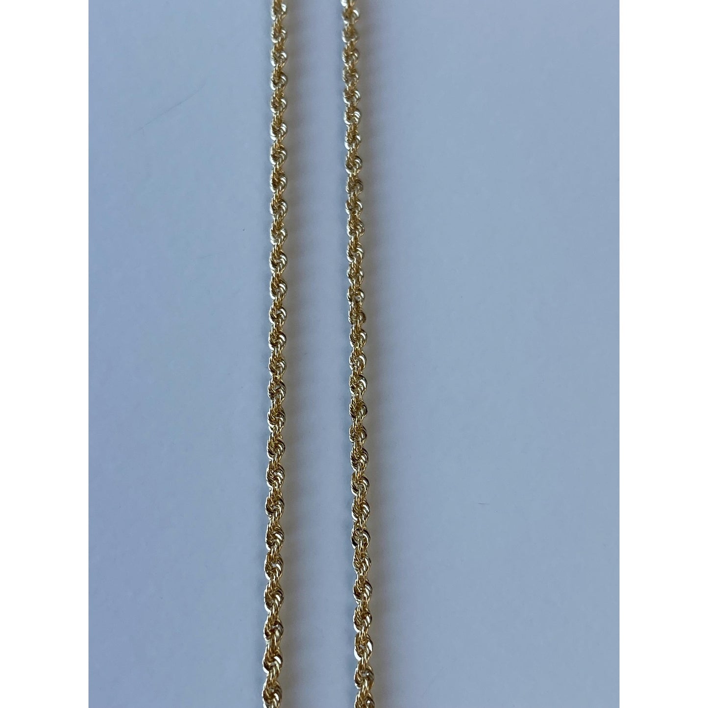 Vintage Solid 14k Yellow Gold Dainty Rope Chain Necklace - 24 inches