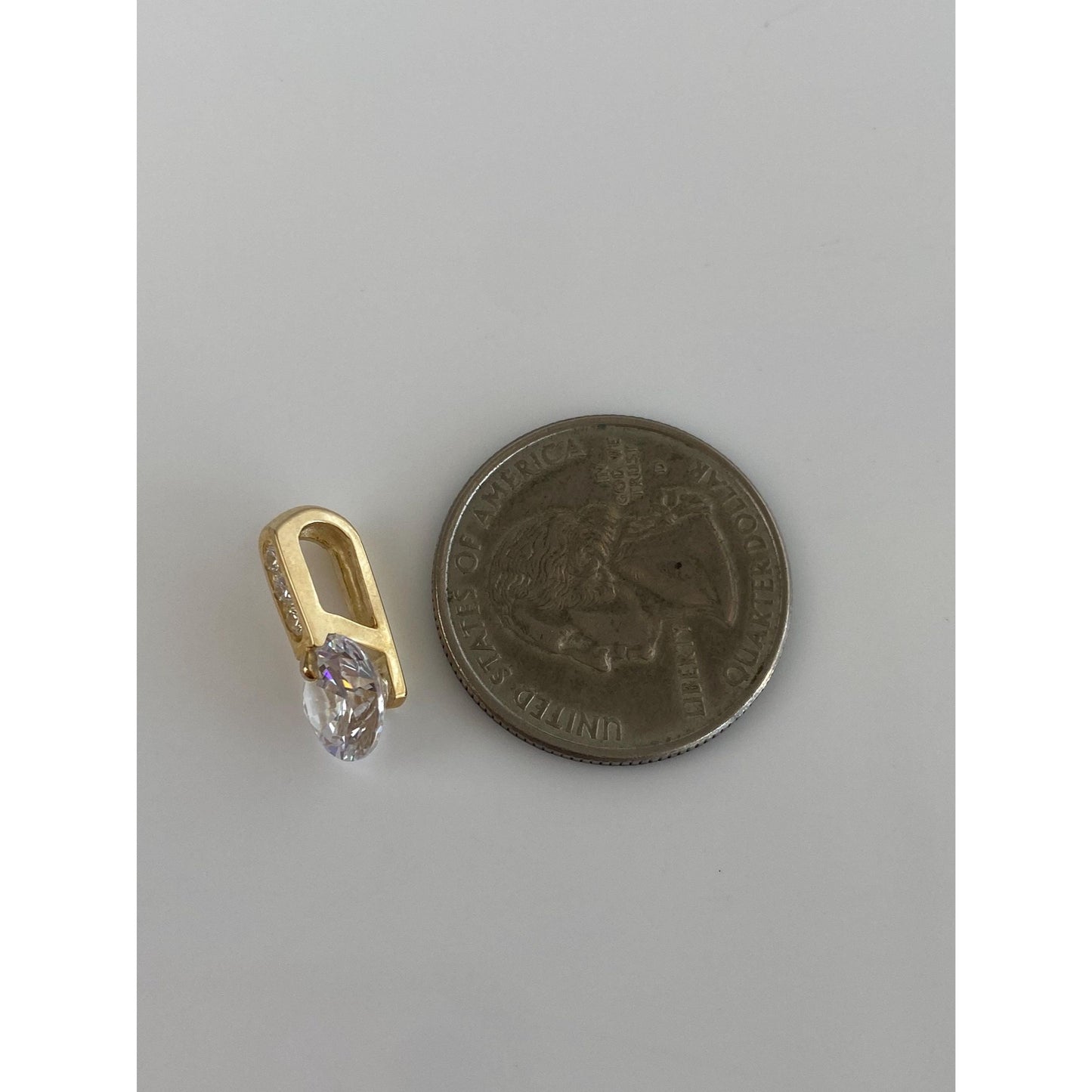 Vintage Solid 14k Yellow Gold Cubic Zirconia Charm