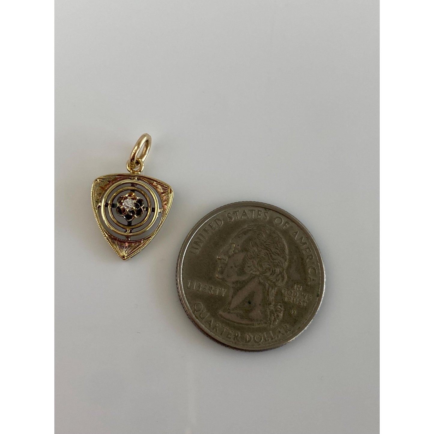 Solid 14k Yellow Gold Diamond Stick Pin Conversion Charm