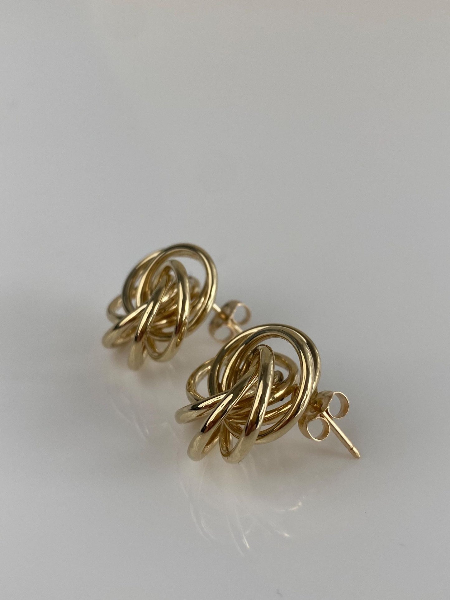 Vintage 14k Yellow Gold Layered Stud Earrings
