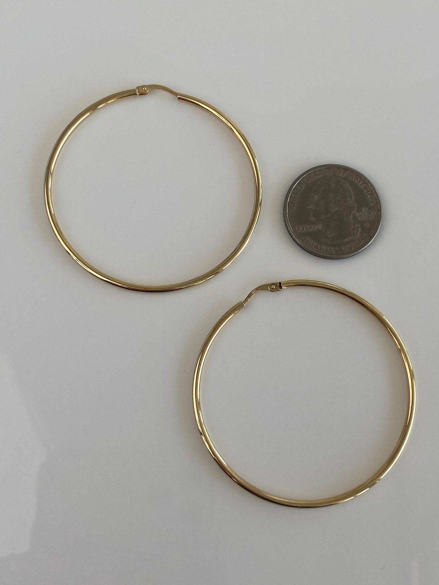 Vintage 9k Yellow Gold Hoop Earrings