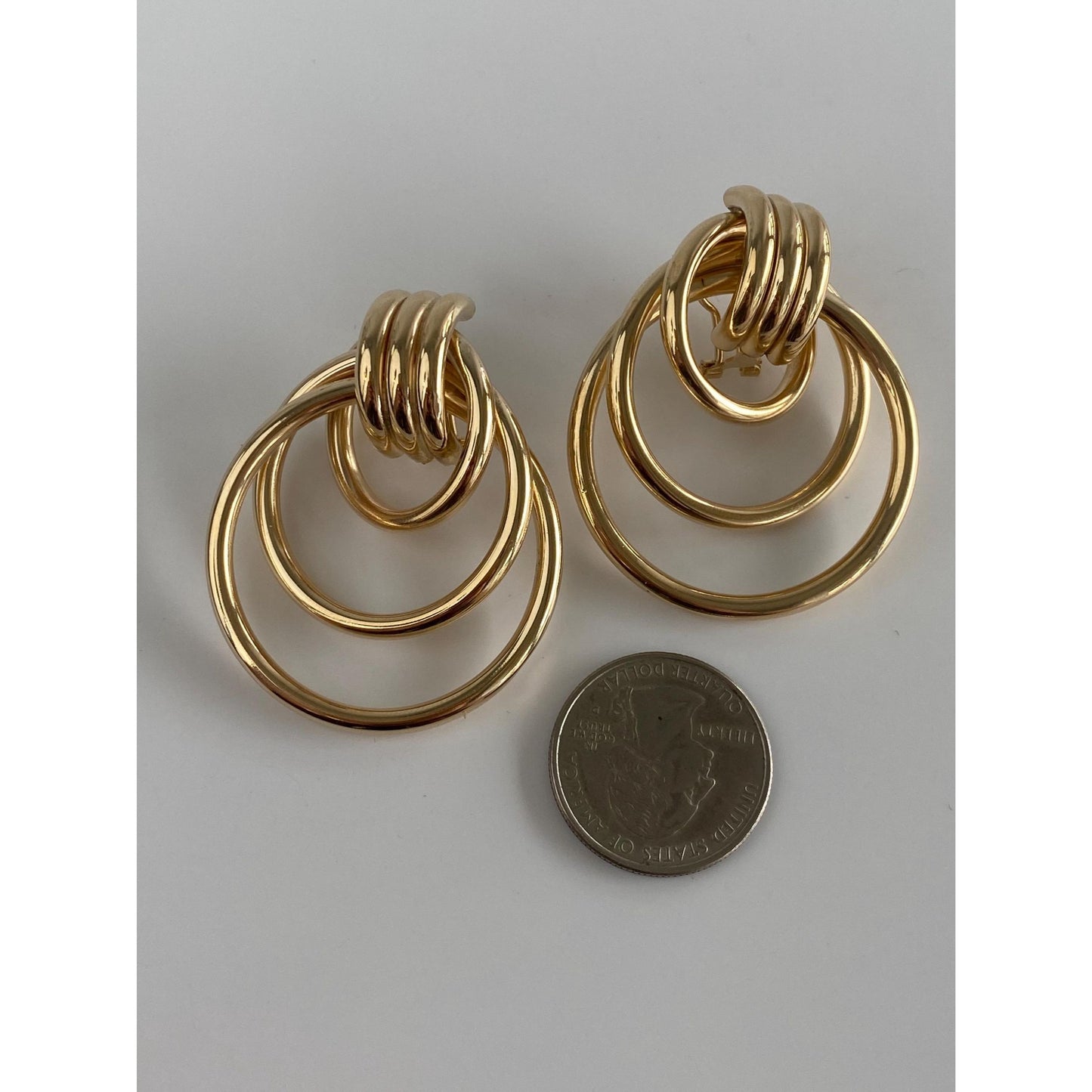 Vintage 14k Yellow Gold Layered Stud Earrings