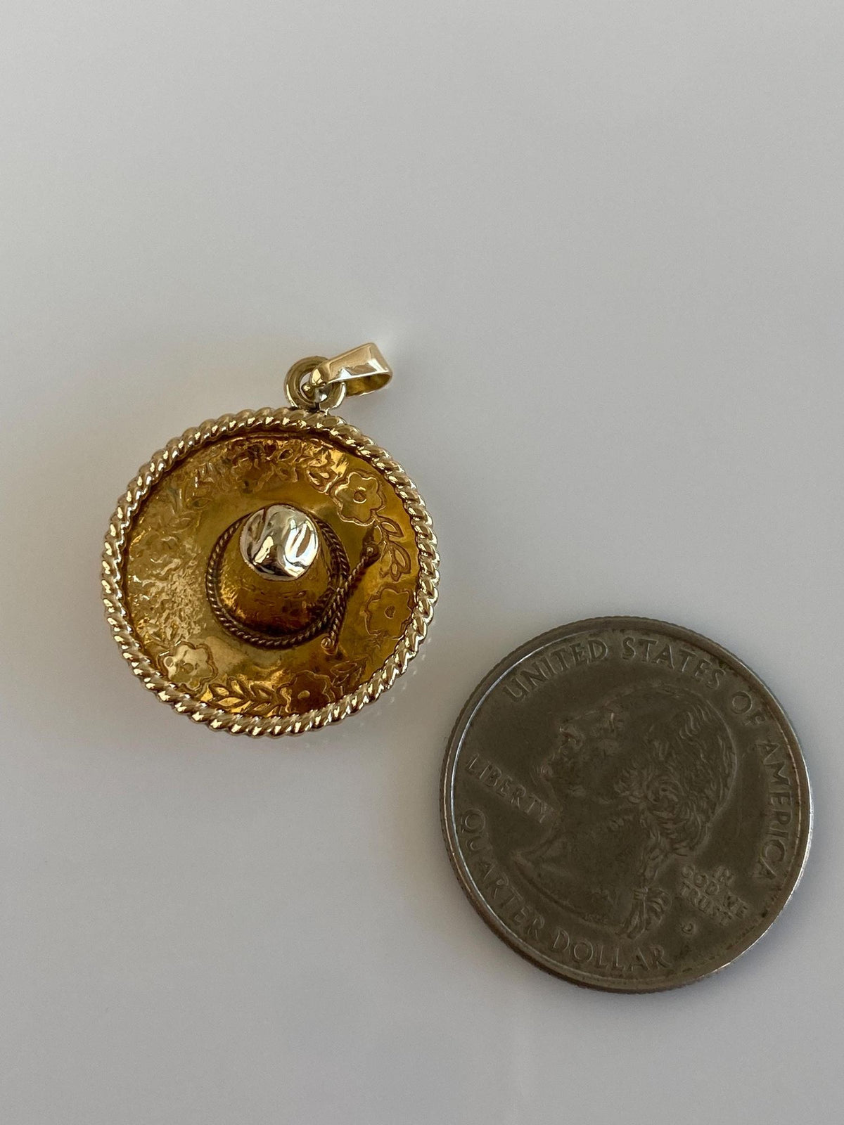 Vintage Solid 14k Yellow Gold Sombrero Charm