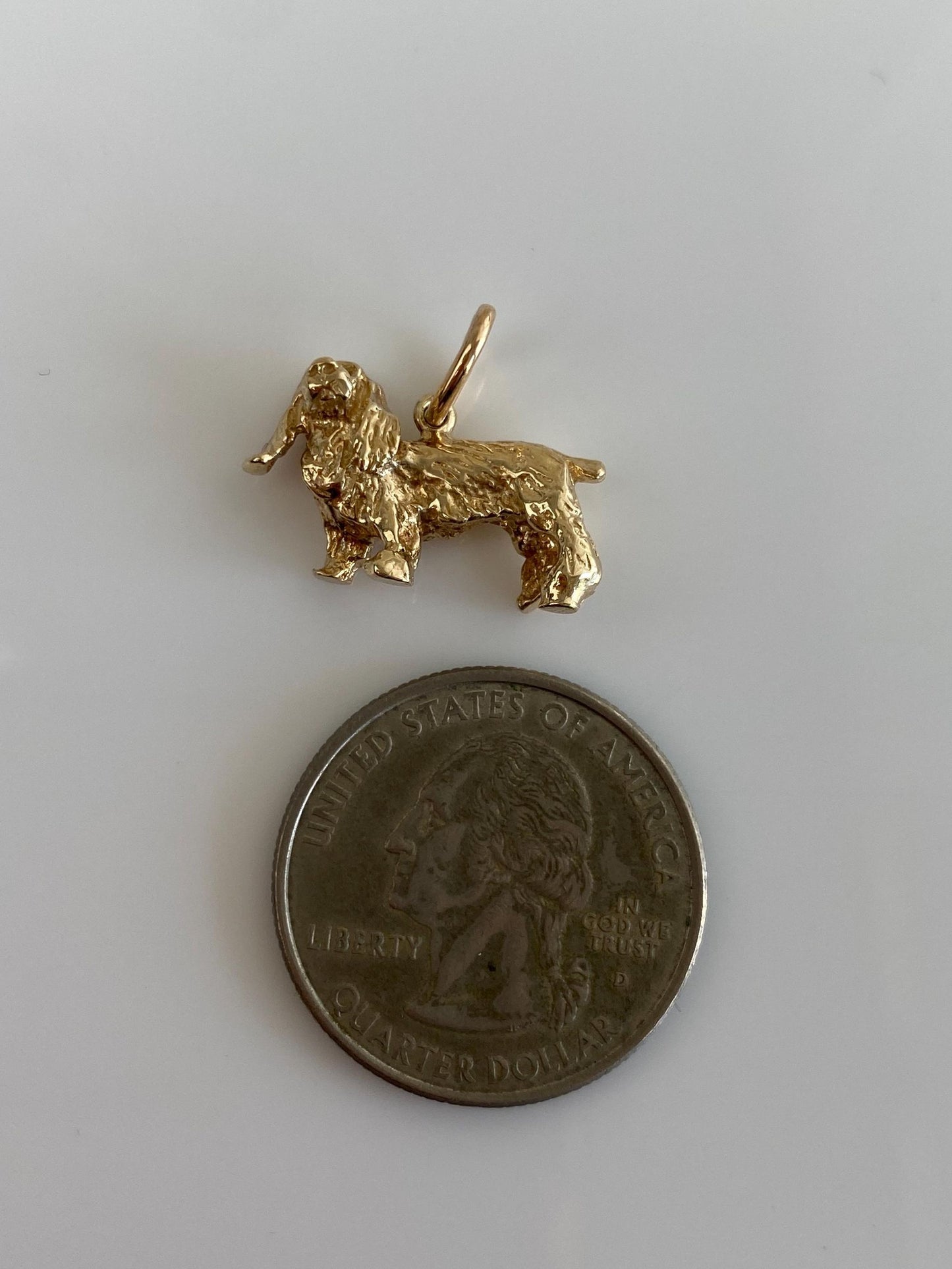 Vintage Solid 14k Yellow Gold Cocker Spaniel Dog Charm