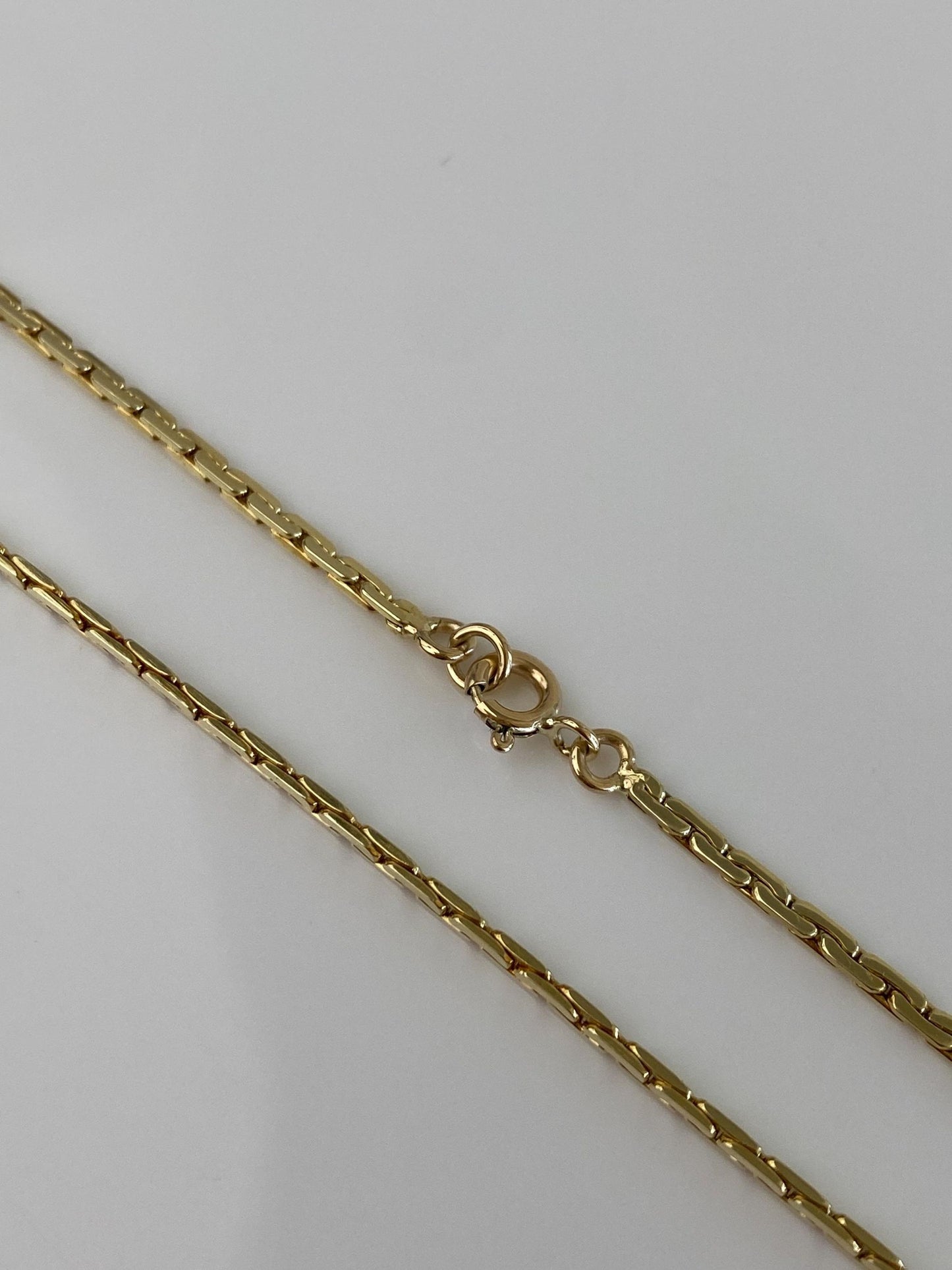 Vintage Solid 14k Yellow Gold C Link Chain Necklace - 23 inches