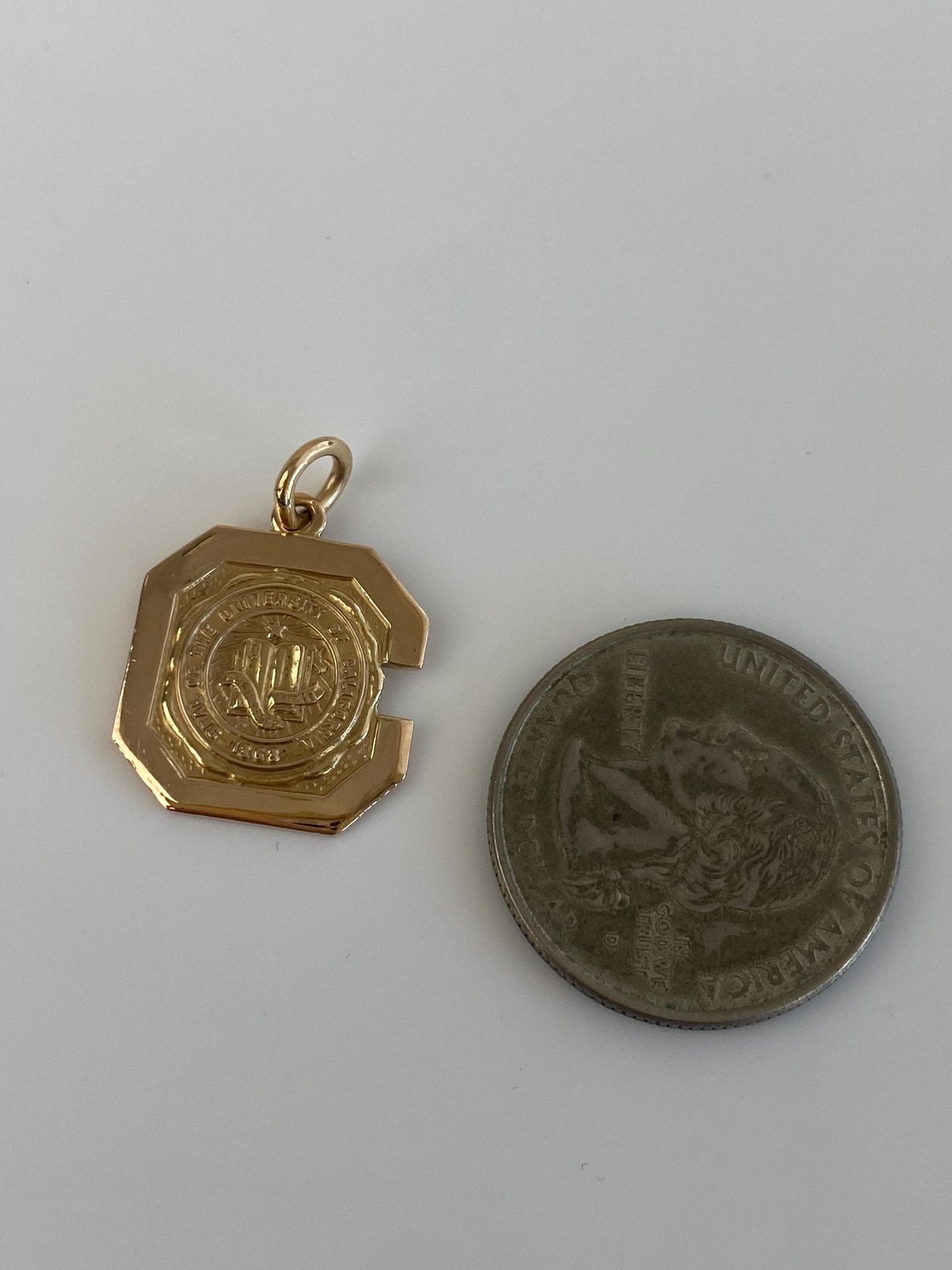 Vintage Solid 10k Yellow Gold University of California Charm