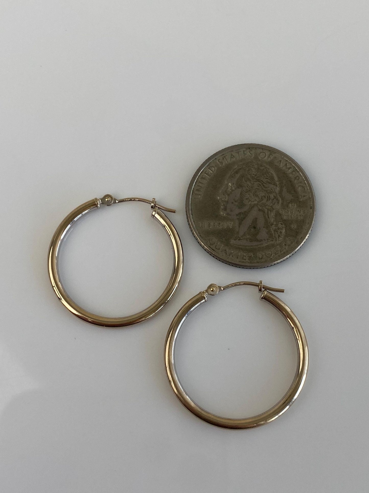 Vintage 14k White Gold Hoop Earrings