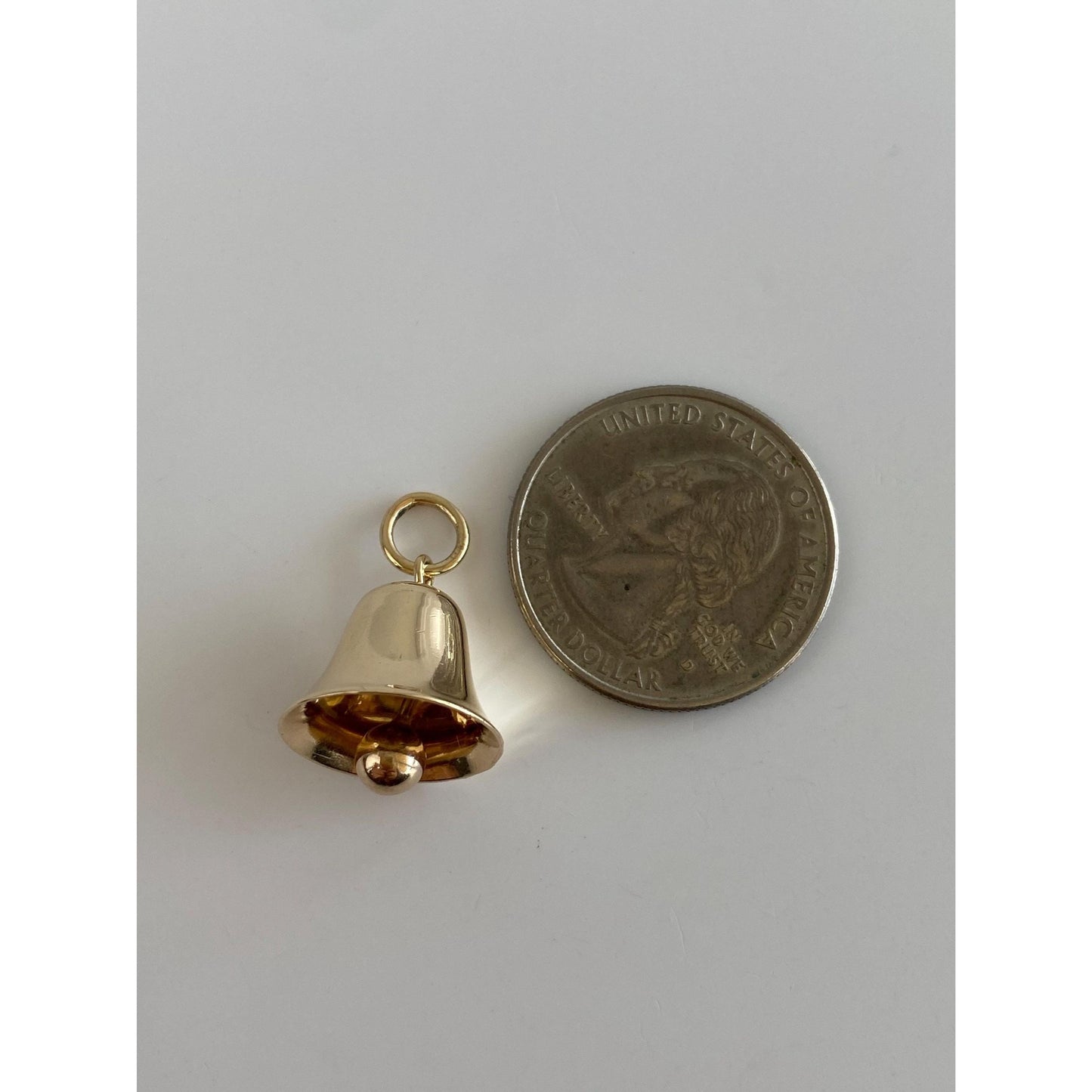 Vintage Solid 14k Yellow Gold Articulated Bell Charm