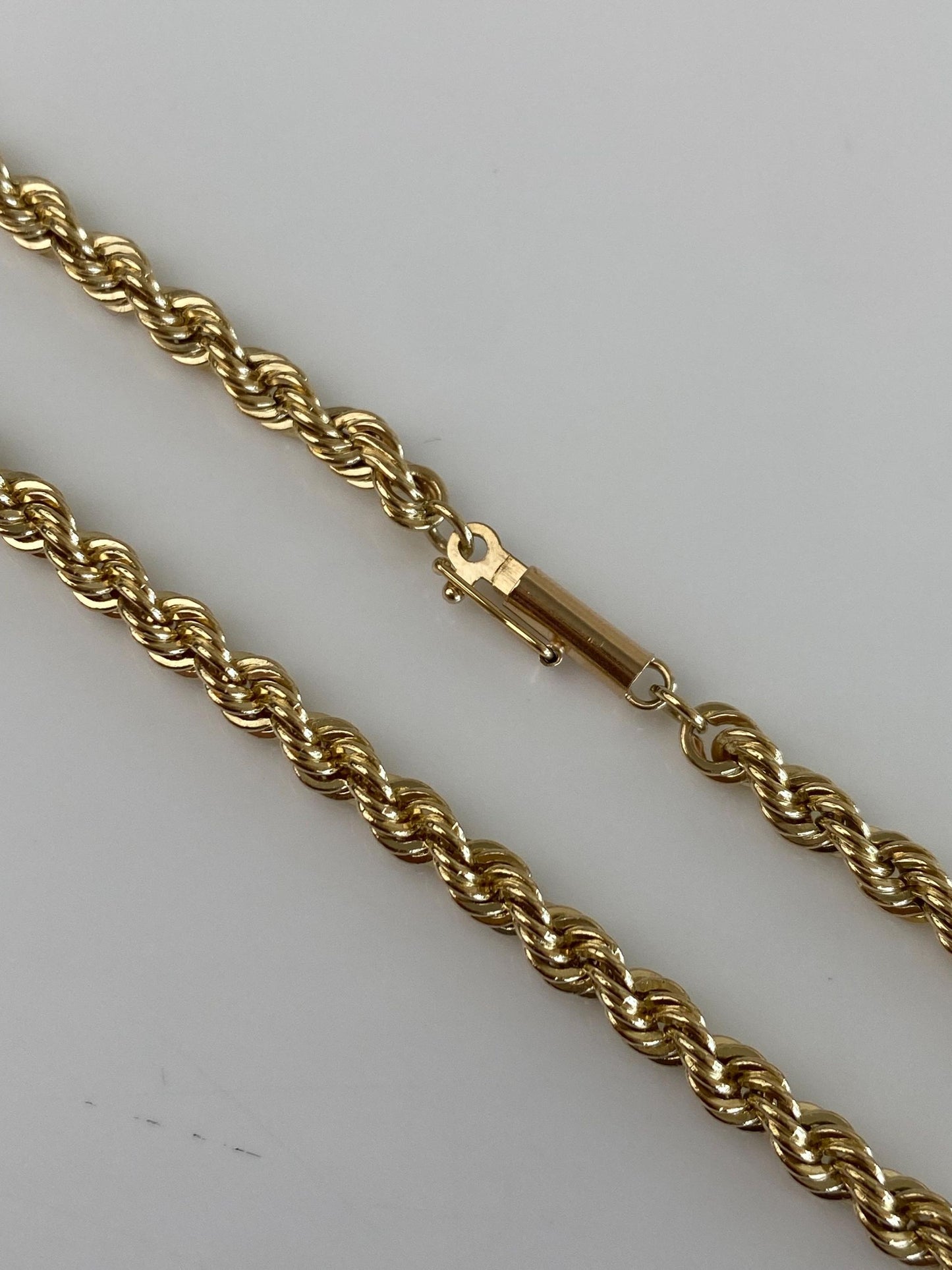 Vintage Solid 14k Yellow Gold Long Rope Chain Necklace - 20 inches