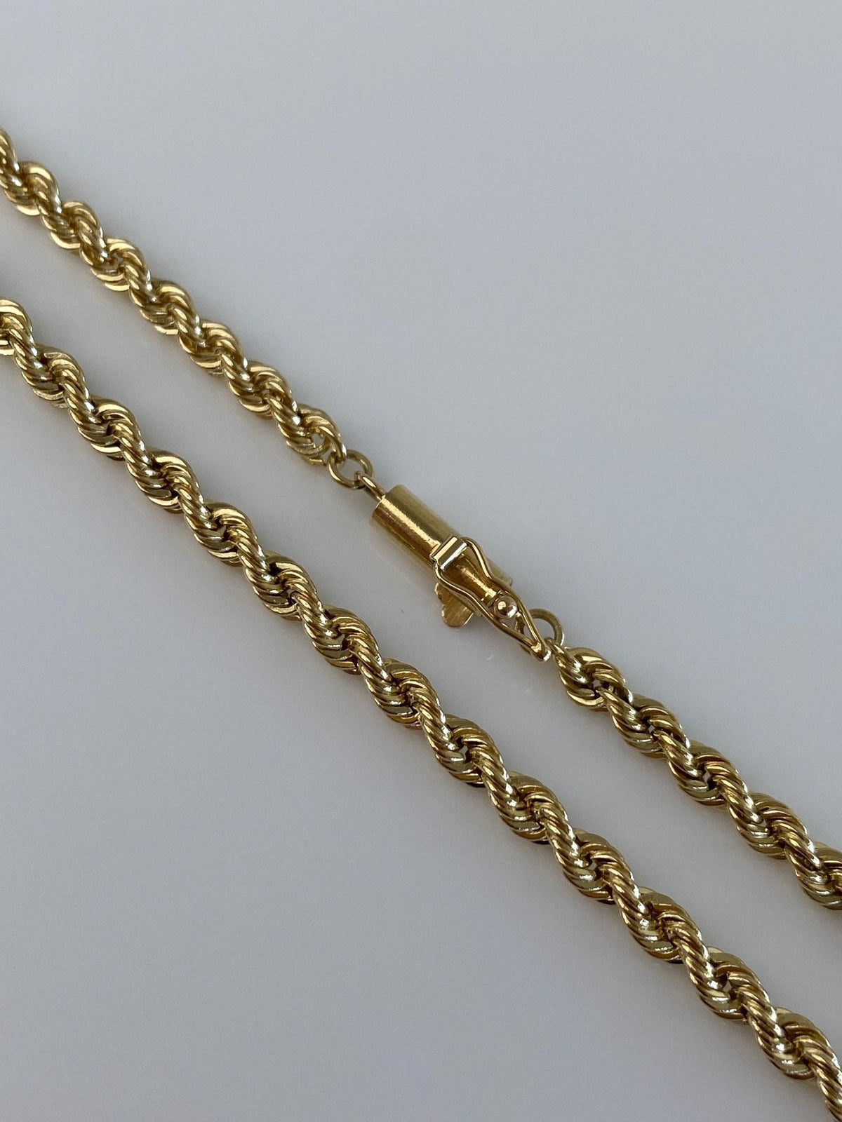 Vintage Solid 14k Yellow Gold Long Rope Chain Necklace - 30.5 inches