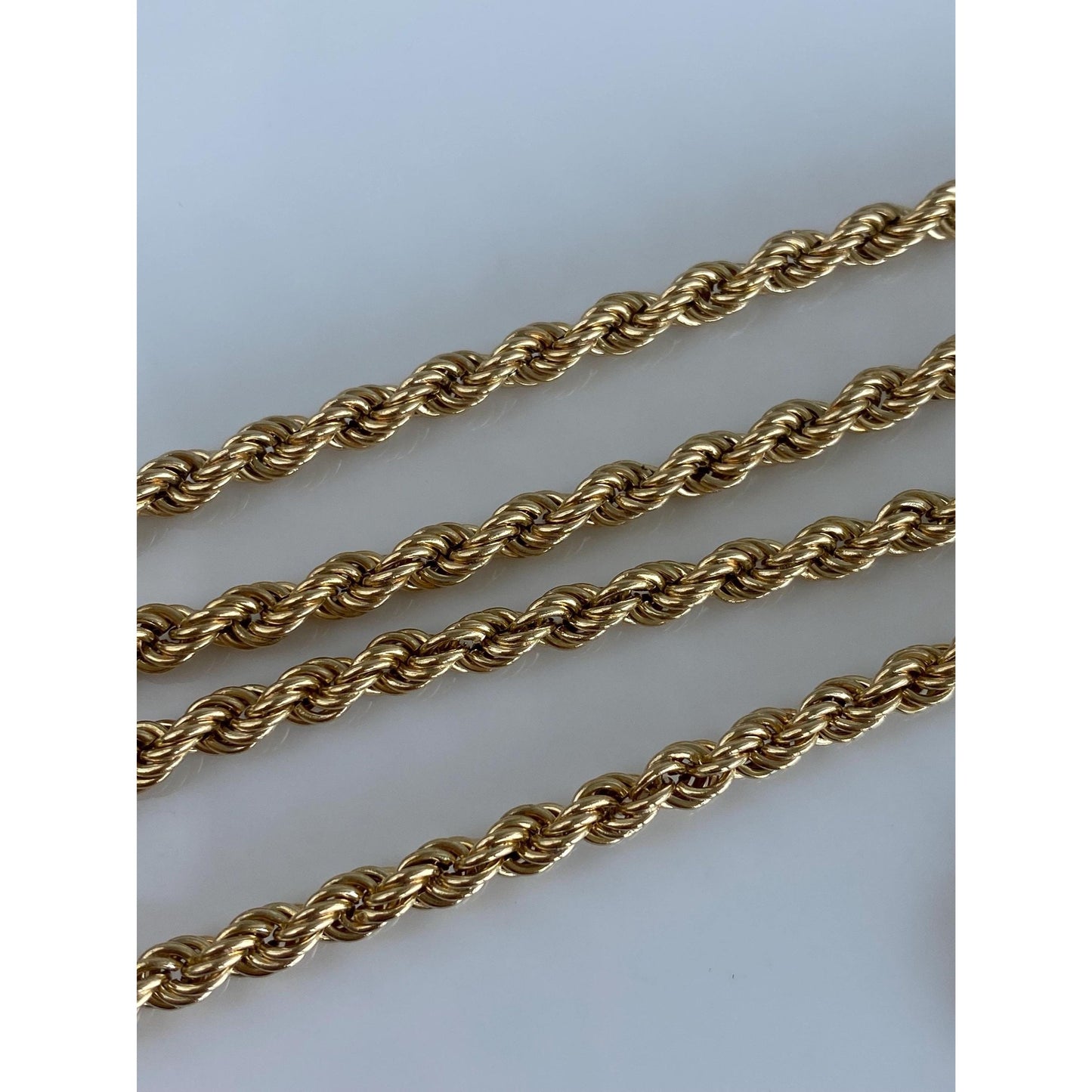 Vintage 14k Yellow Gold Rope Chain Necklace - 24 inches