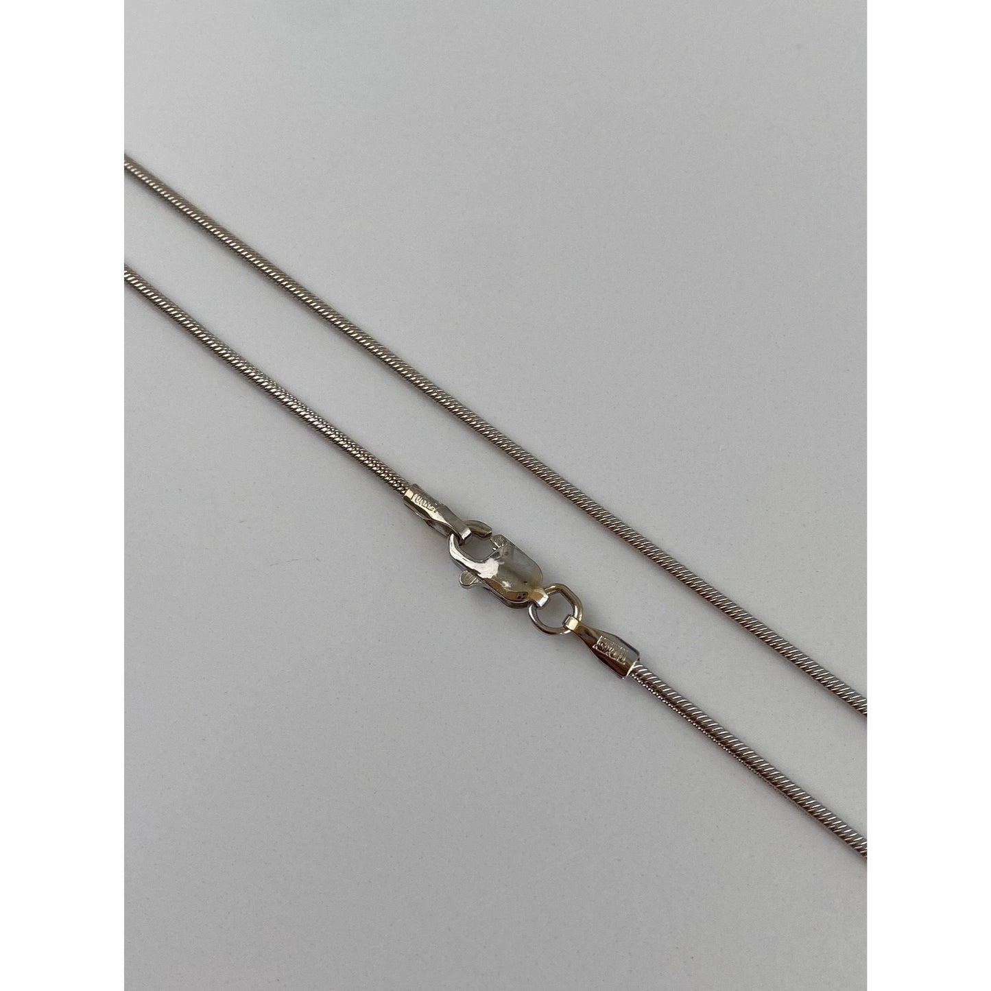 Vintage Solid 14k White Gold Snake Chain Necklace - 18 inches