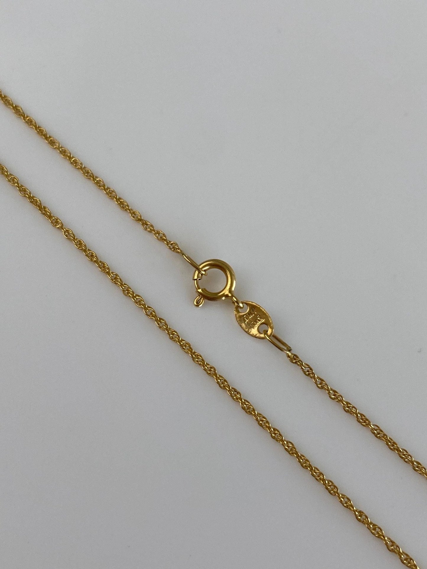 Vintage Solid 14k Yellow Gold Dainty Chain Necklace - 18 inches