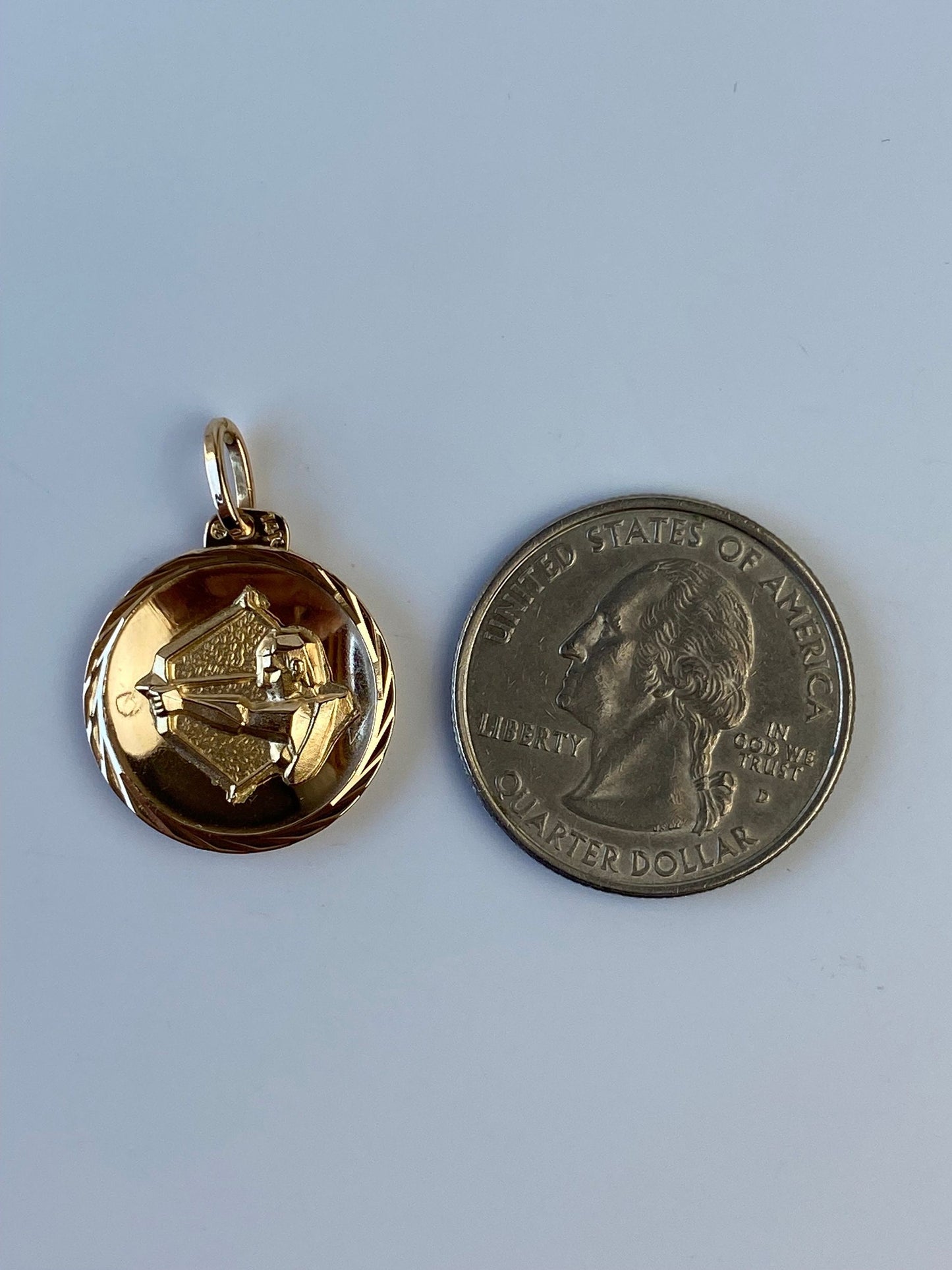 Vintage Solid 14k Yellow Gold Large Sagittarius Zodiac Charm