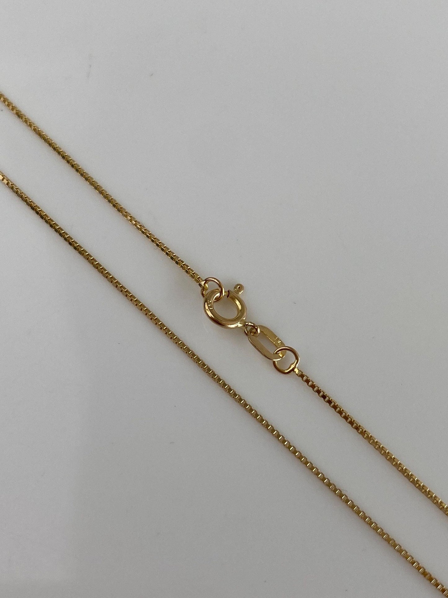 Vintage Solid 14k Yellow Gold Long Dainty Box Chain Necklace - 24 inches