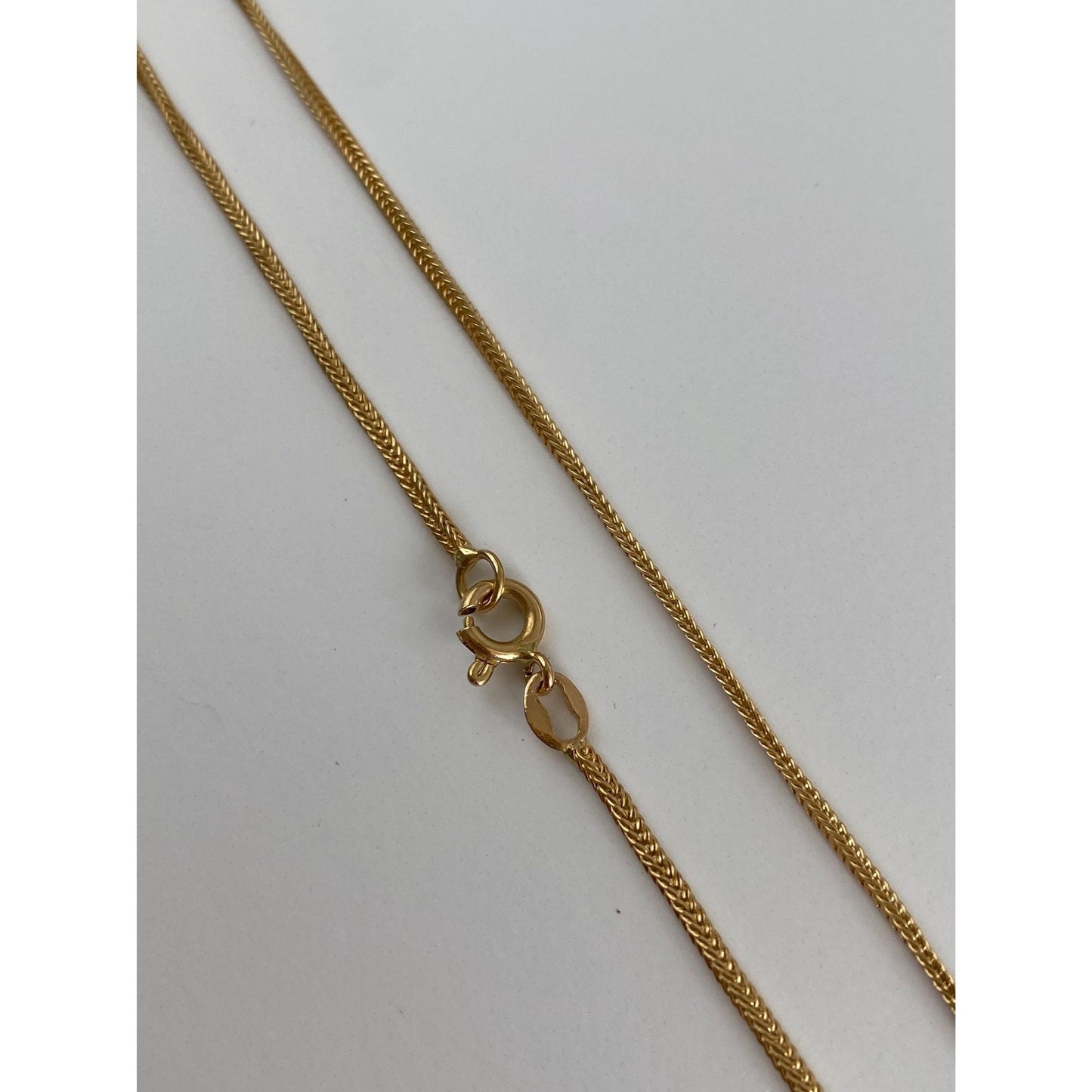 Solid 18k Yellow Gold Wheat Chain Necklace - 24 inches