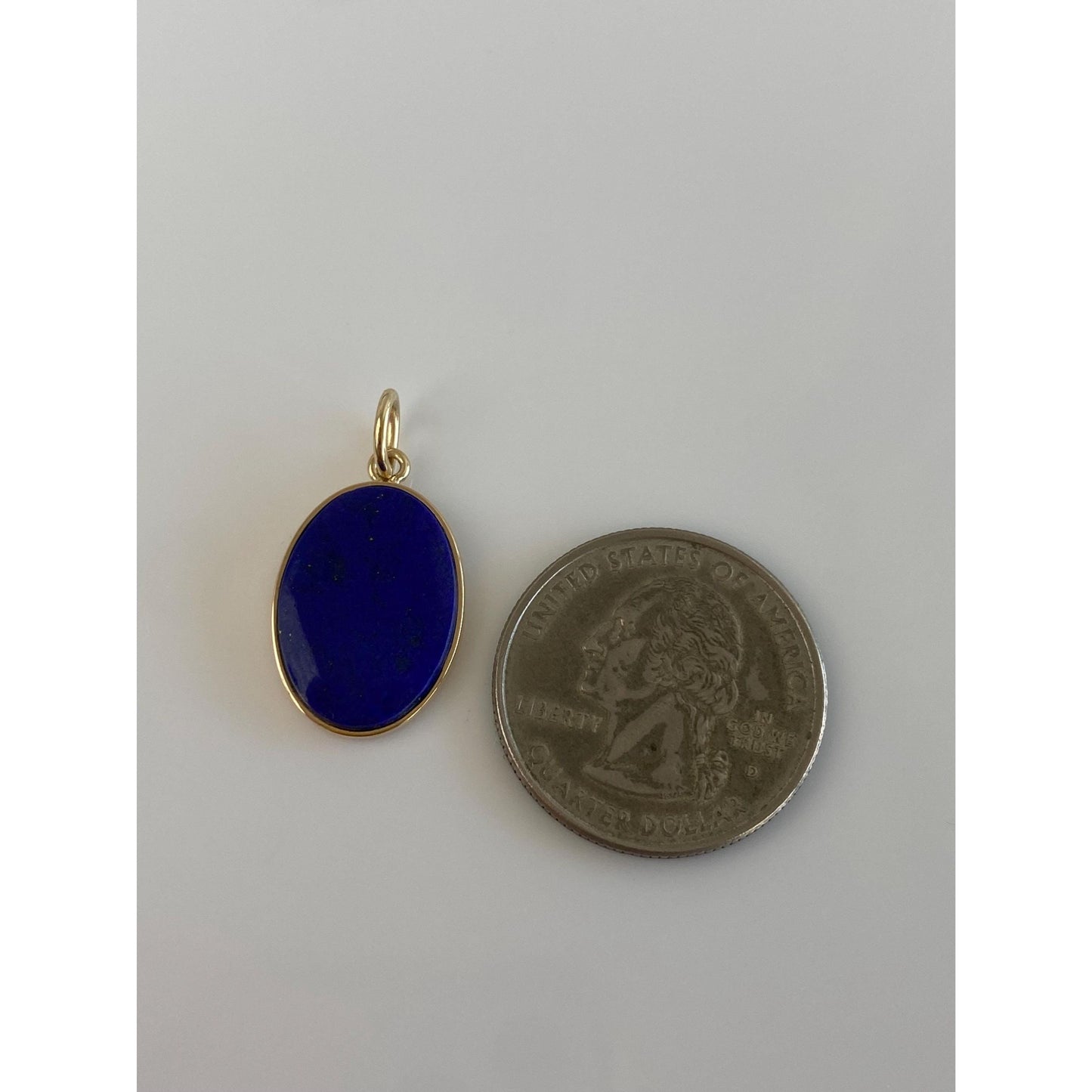 Vintage Solid 14k Yellow Gold Blue Lapis Charm