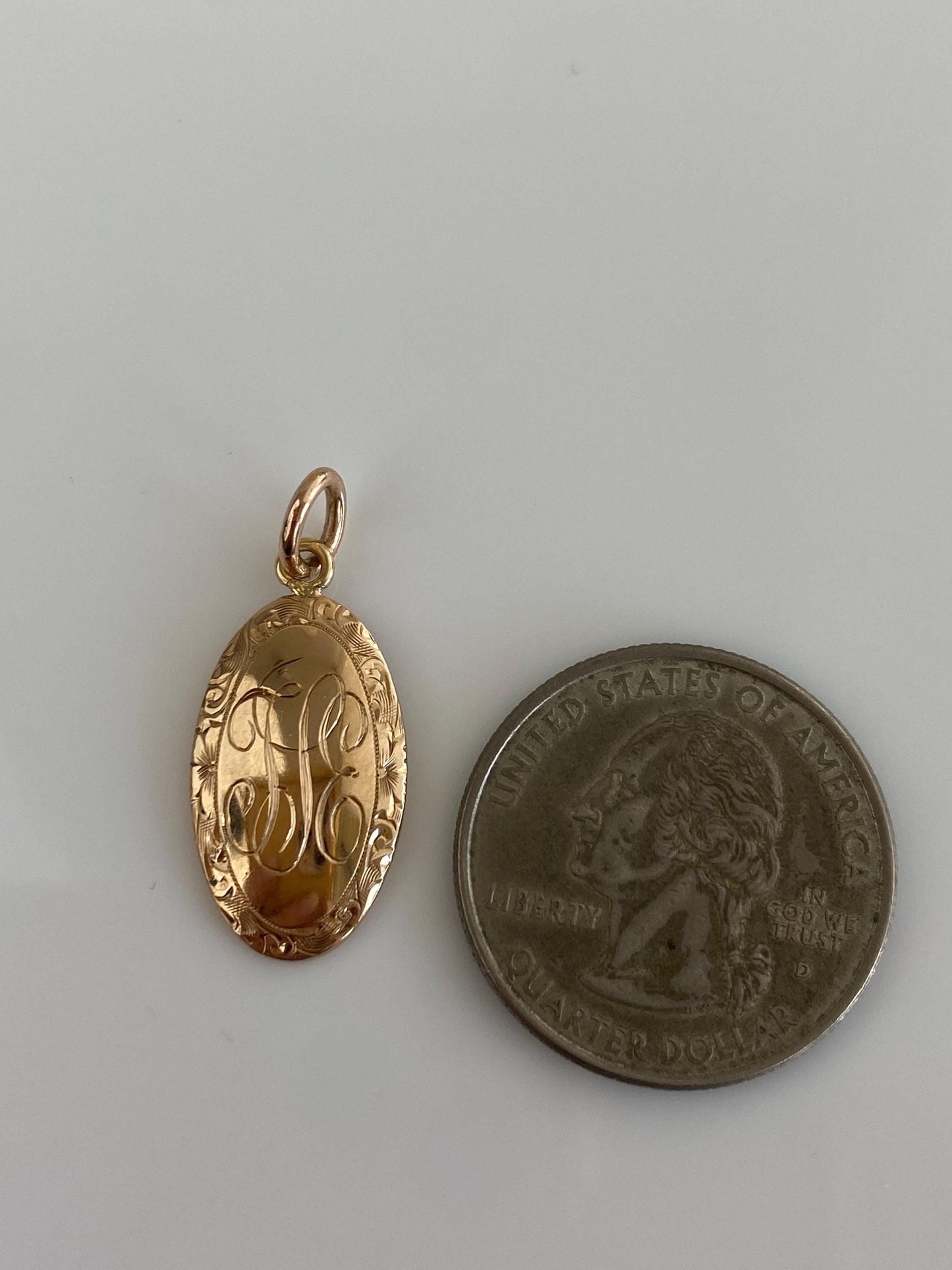 Vintage Solid 9k Yellow Gold Monogram Stick Pin Conversion Charm