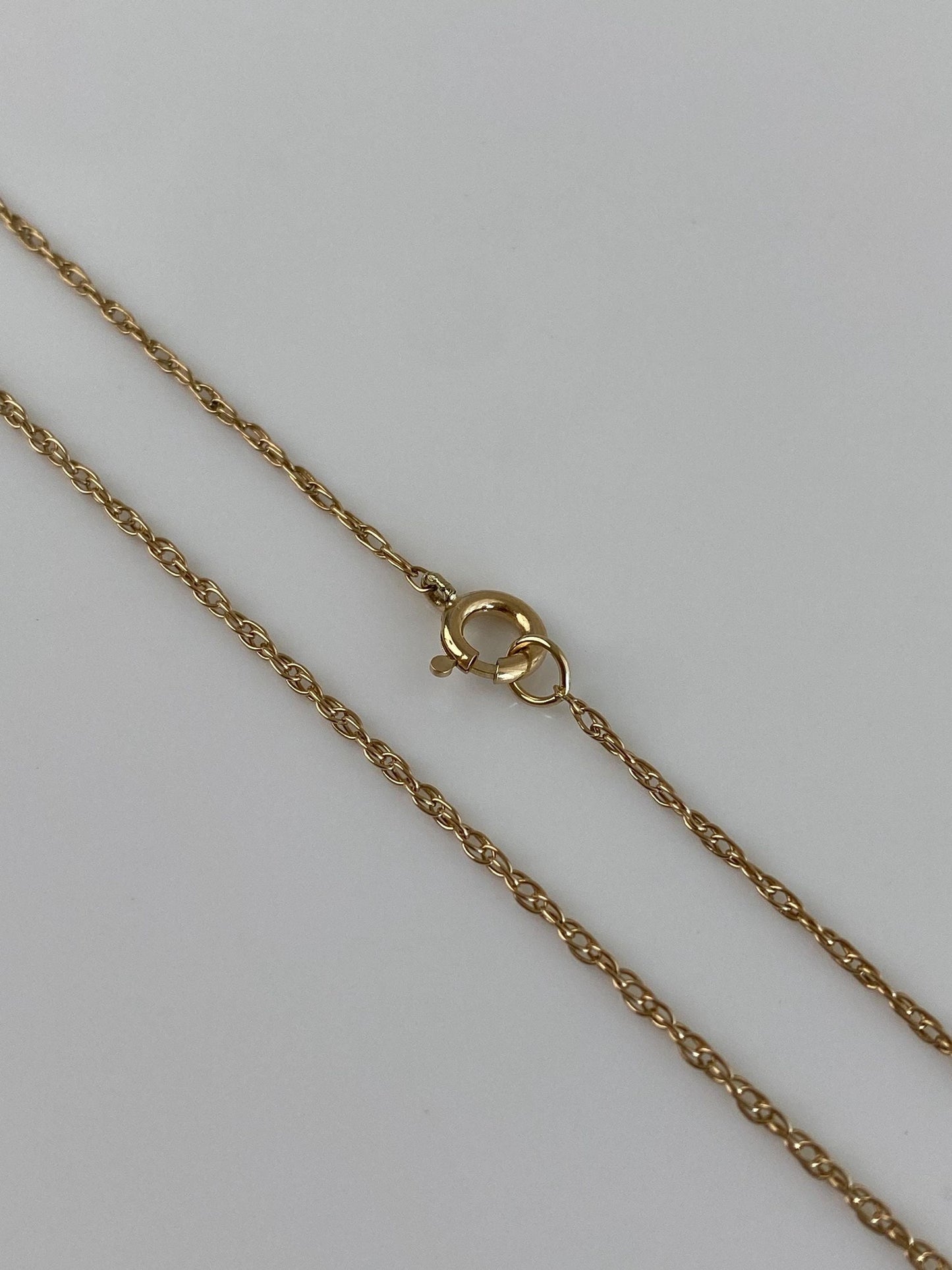Vintage Solid 14k Yellow Gold Dainty Chain Necklace - 20 inches
